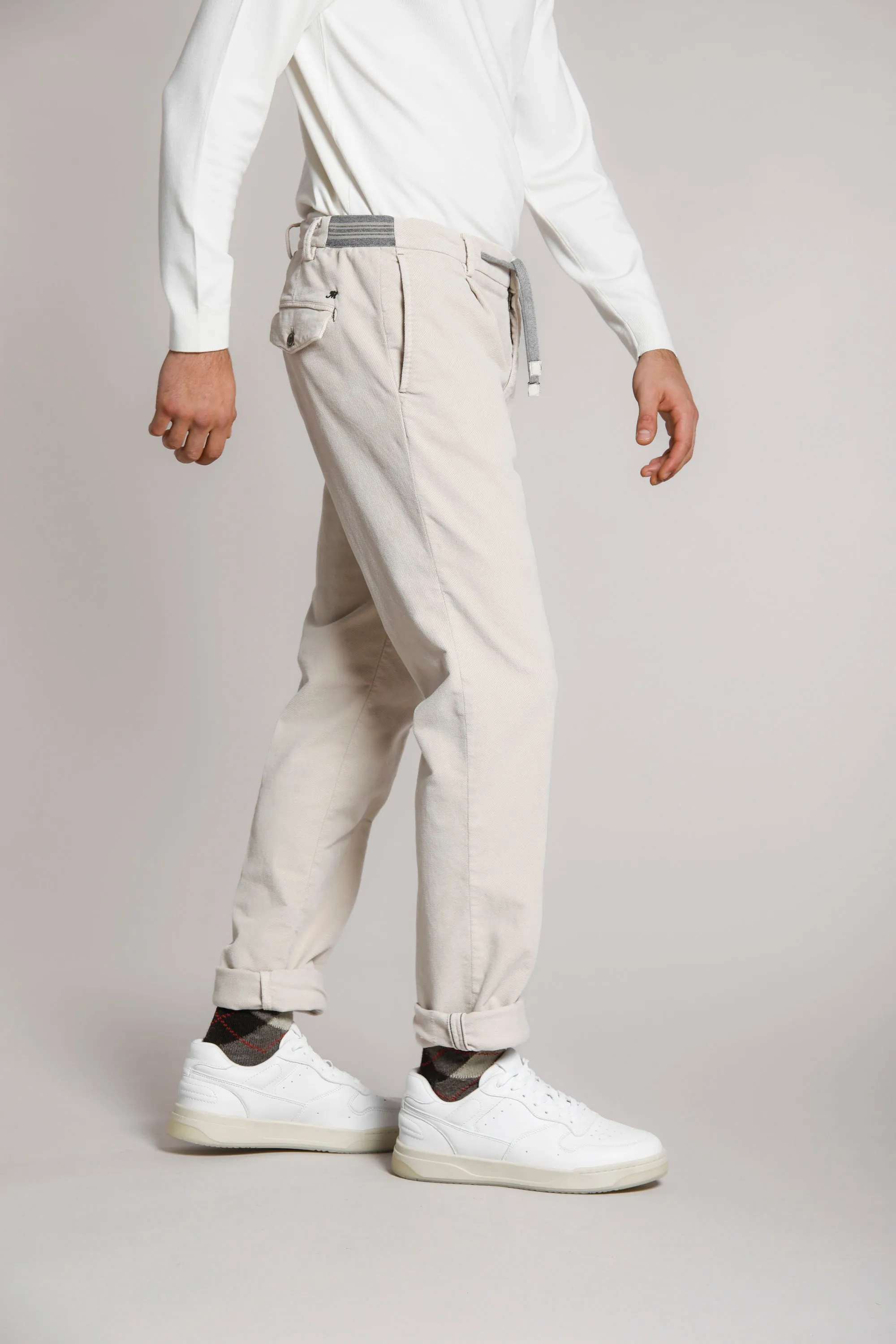 New York Golf 1 Pinces man fleece chino pants with velvet effect regular sold by Mason's product image thumbnail 2
