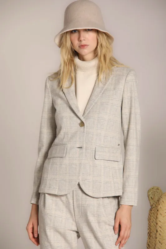 Helena women's blazer in jersey with a houndstooth design sold by Mason's