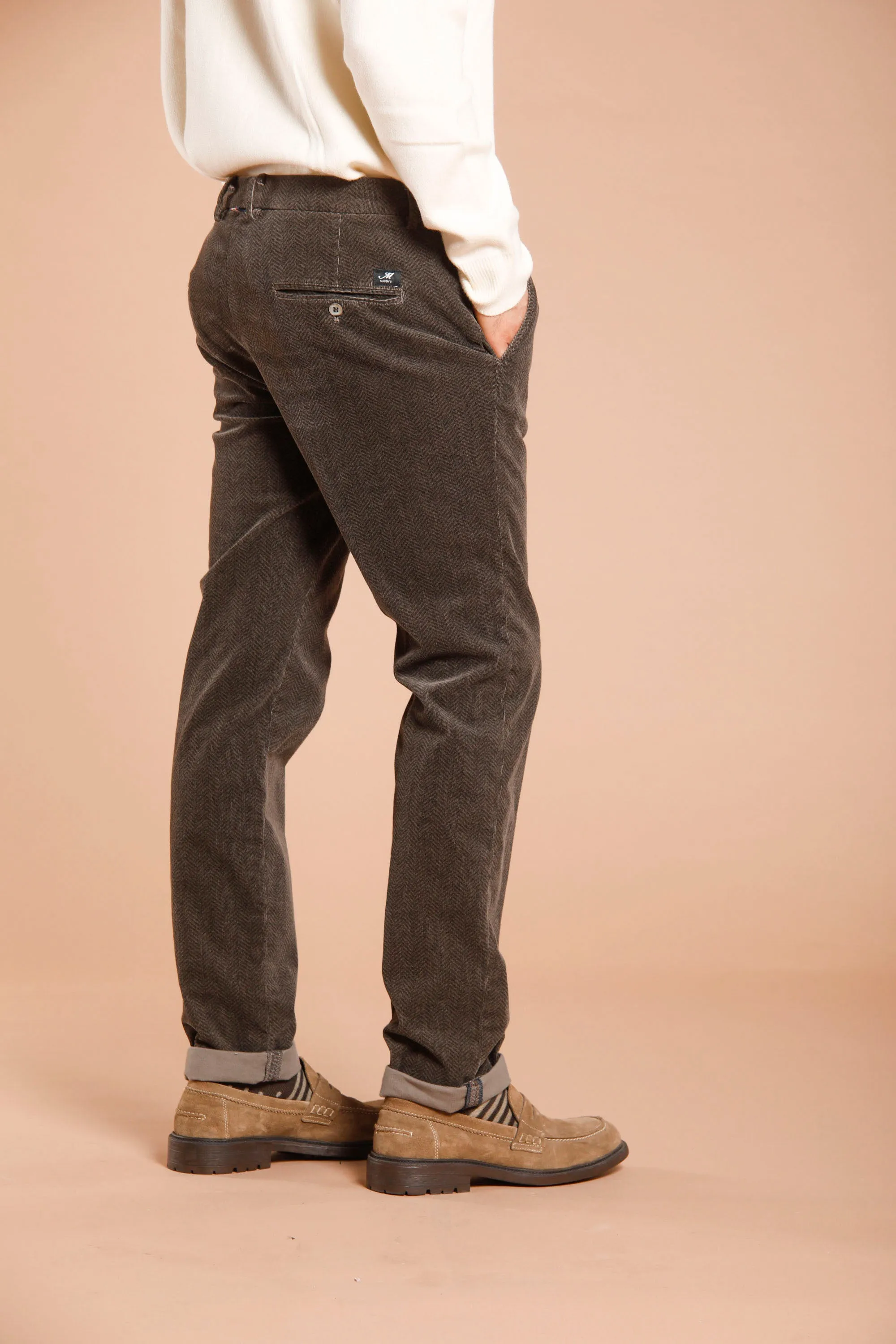 Torino Style man velvet chino pants with resca pattern slim sold by Mason's product image thumbnail 2