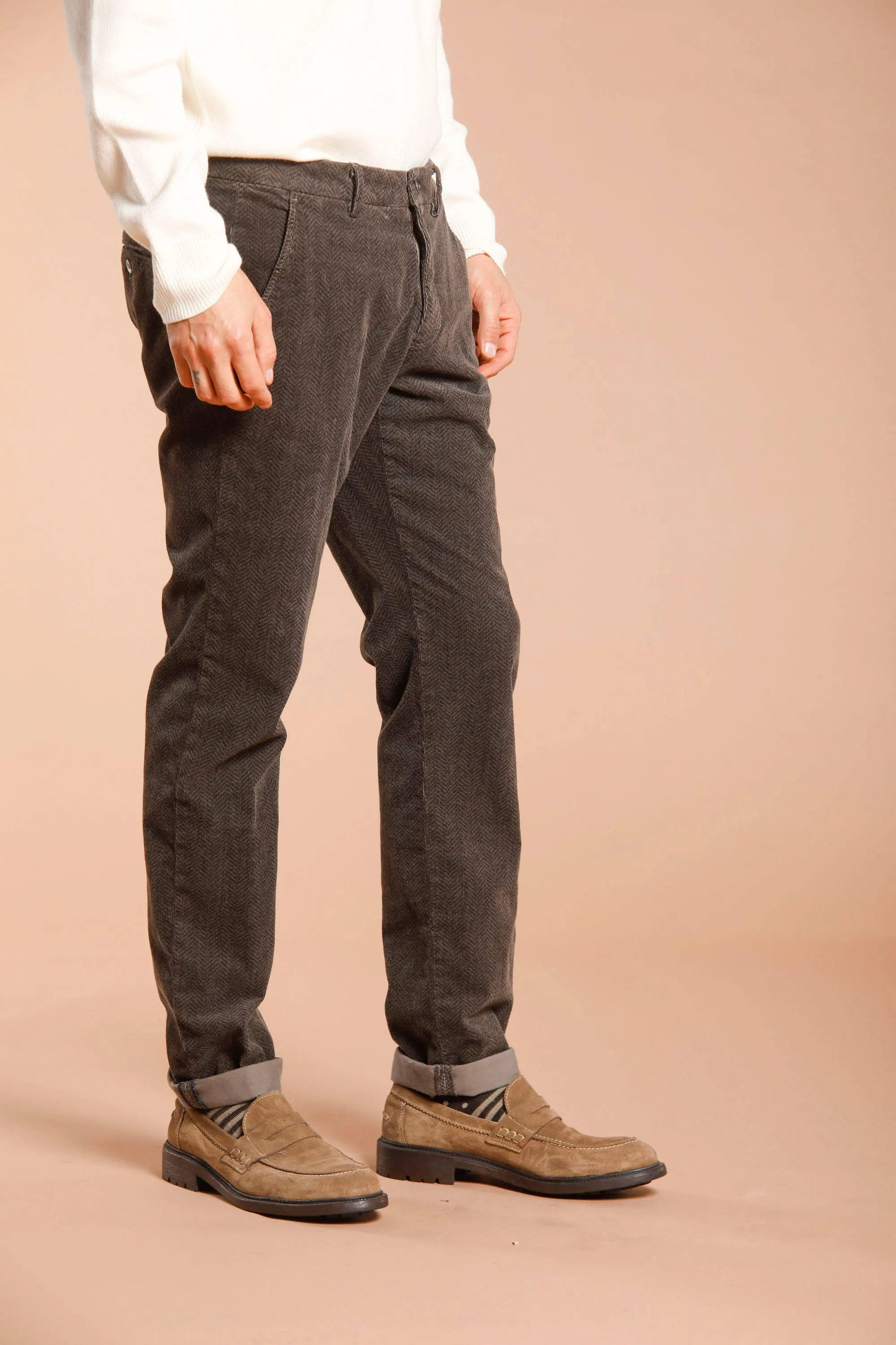 Torino Style man velvet chino pants with resca pattern slim sold by Mason's product image thumbnail 3