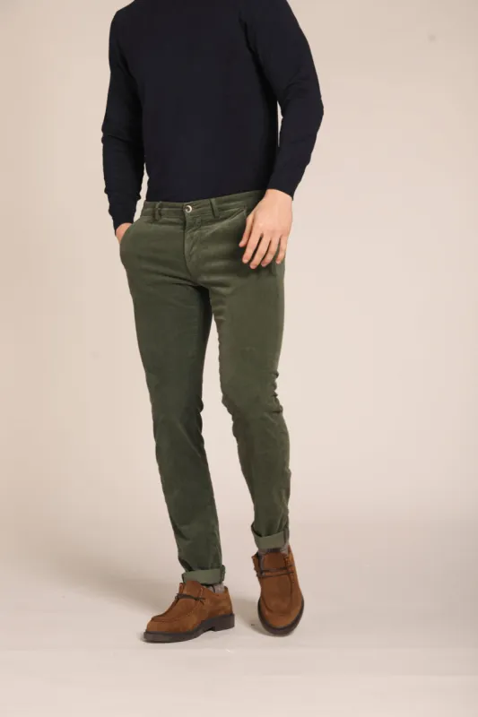 Torino men's chino pants in velvet 1500 striped slim fit ① sold by Mason's