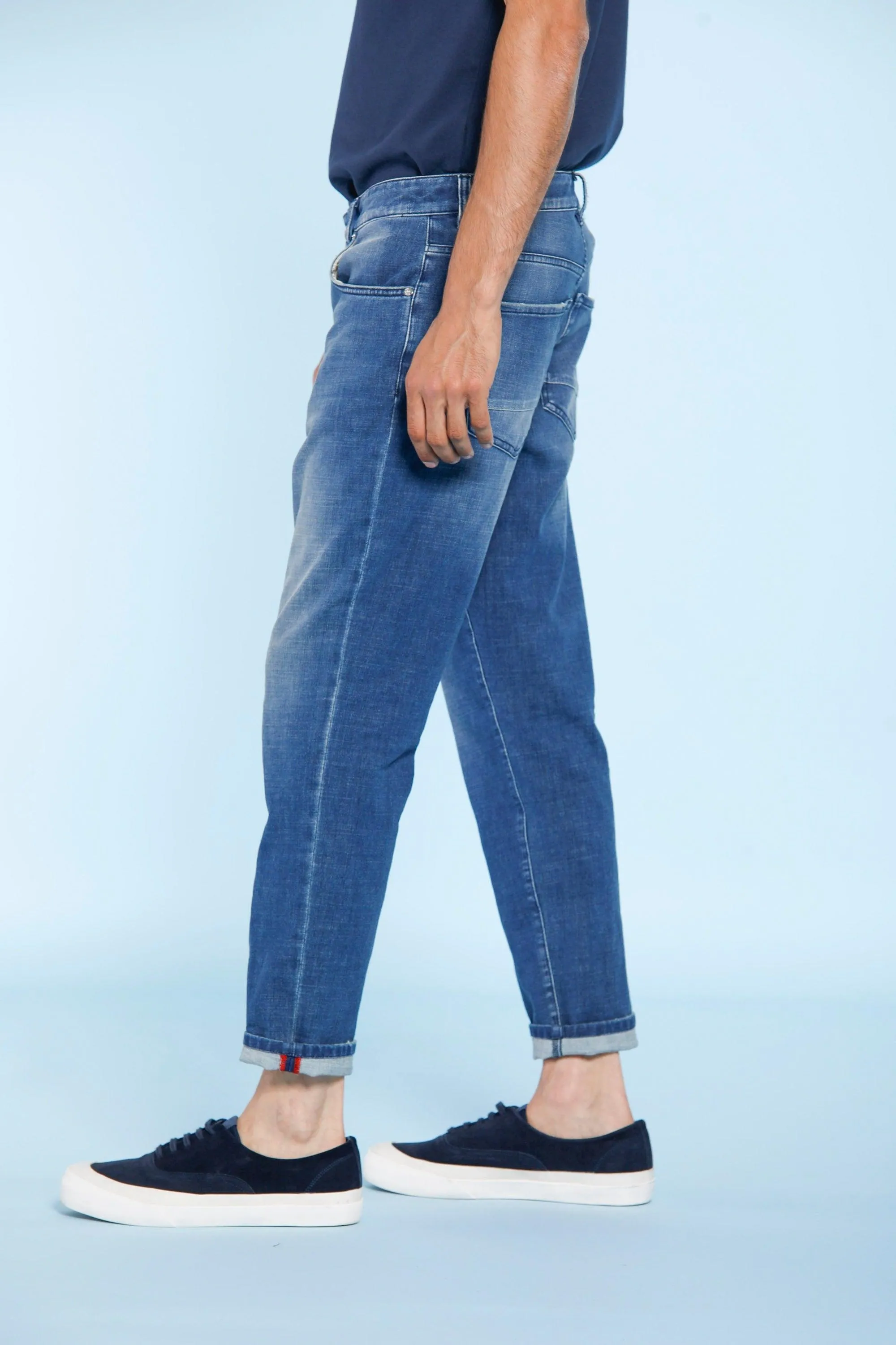 Forte Forte man 5-pockets pants in blue denim carrot fit sold by Mason's product image thumbnail 2