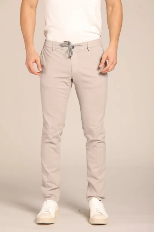 Milano Jogger men's chino pants in microfantsy with mouliné thread extra slim fit  sold by Mason's