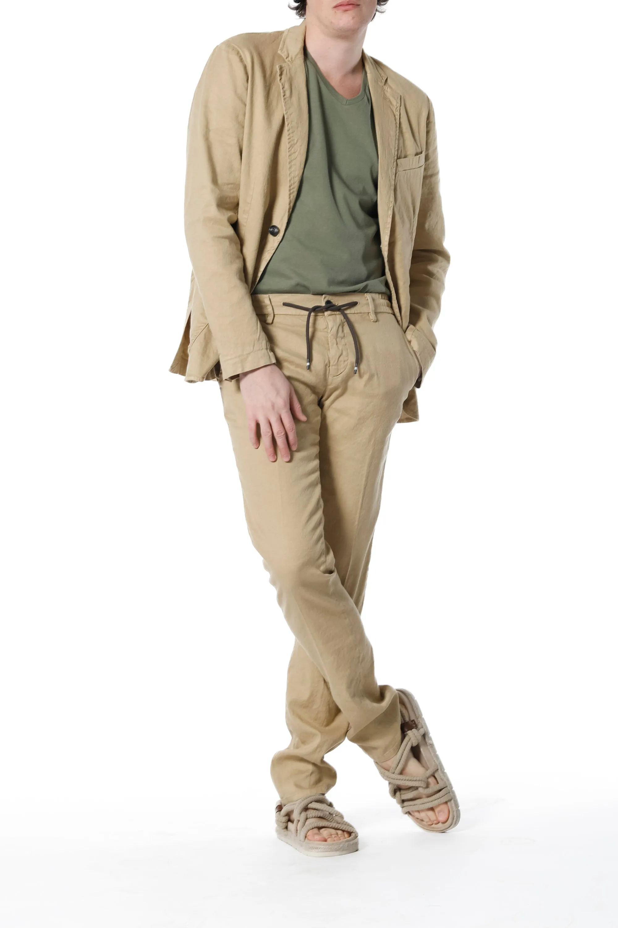 Milano Jogger man chino pants in linen and cotton extra slim sold by Mason's product image thumbnail 5