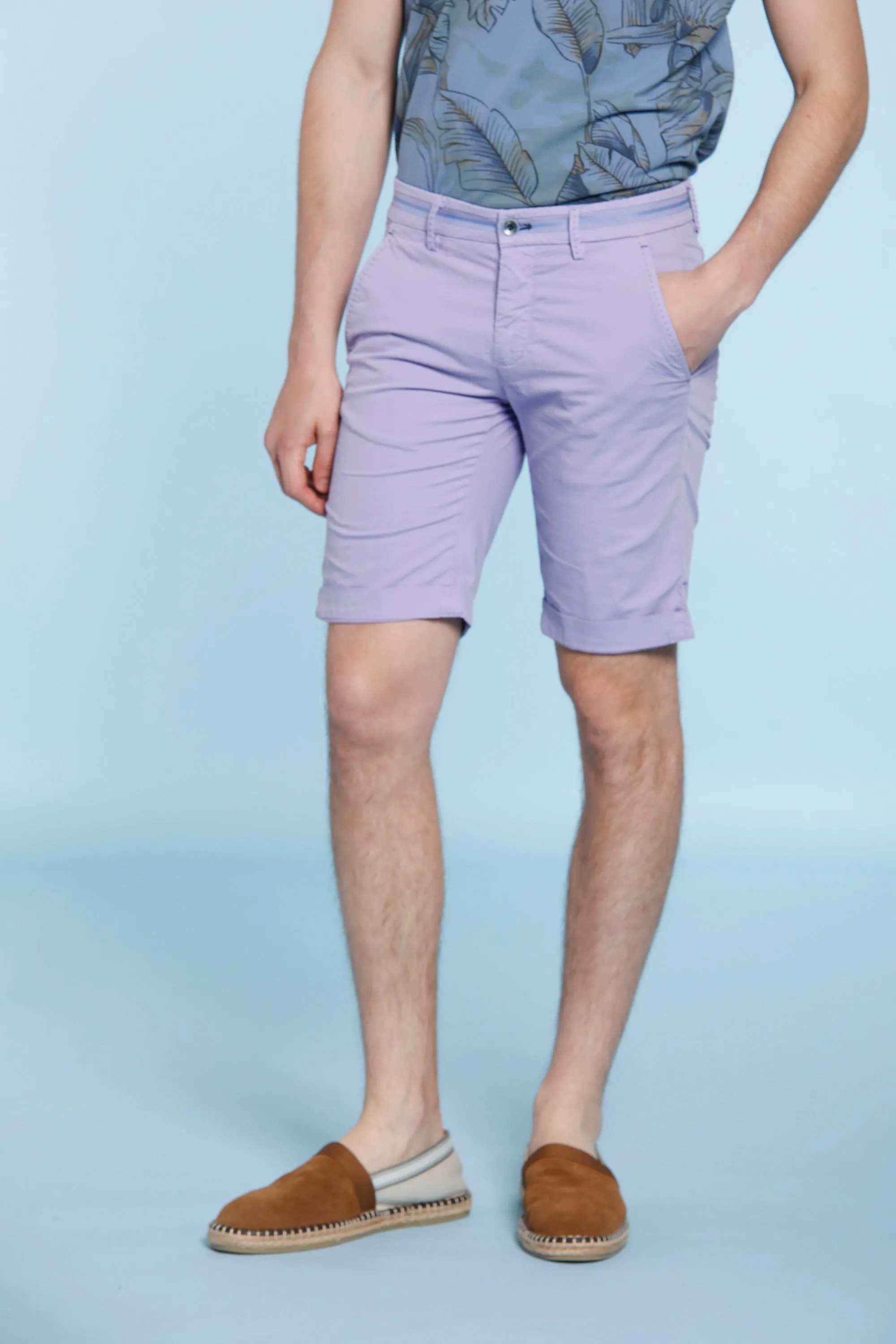 Torino Tapes man chino bermuda in stretch gabardine slim sold by Mason's