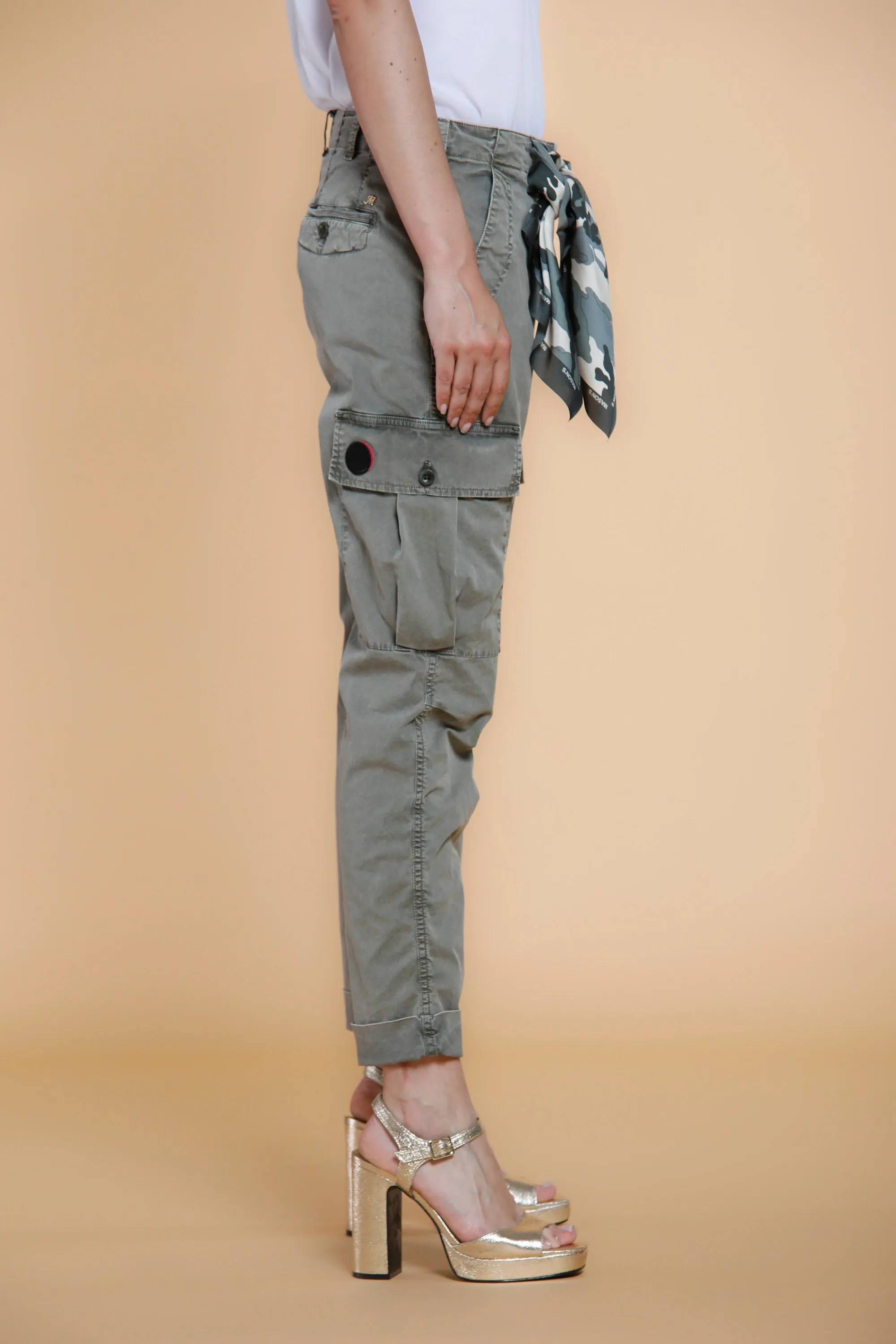 Judy Archivio woman cargo pants in stretch cotton icon washes relaxed sold by Mason's product image thumbnail 5