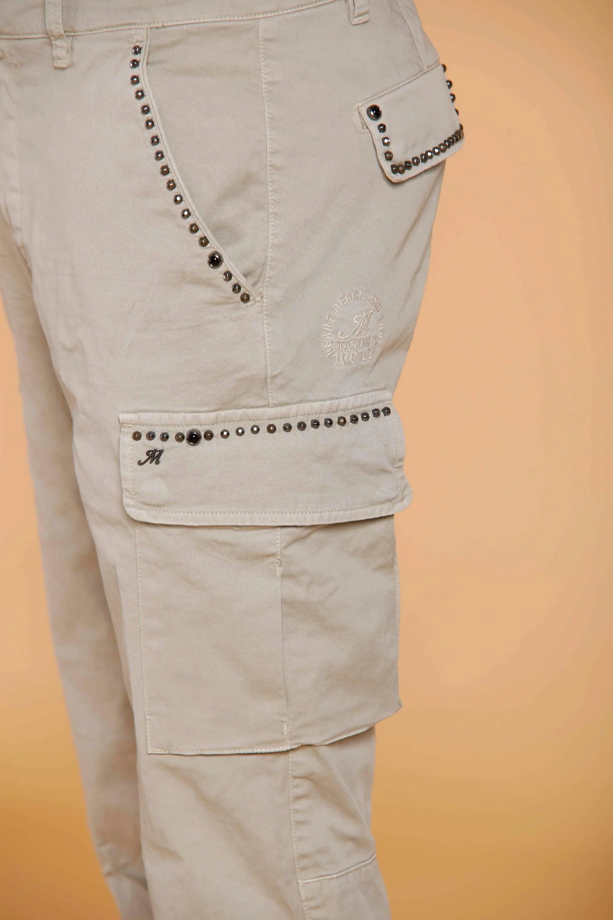 Chile man cargo pants in cotton with studs extra slim sold by Mason's product image thumbnail 4