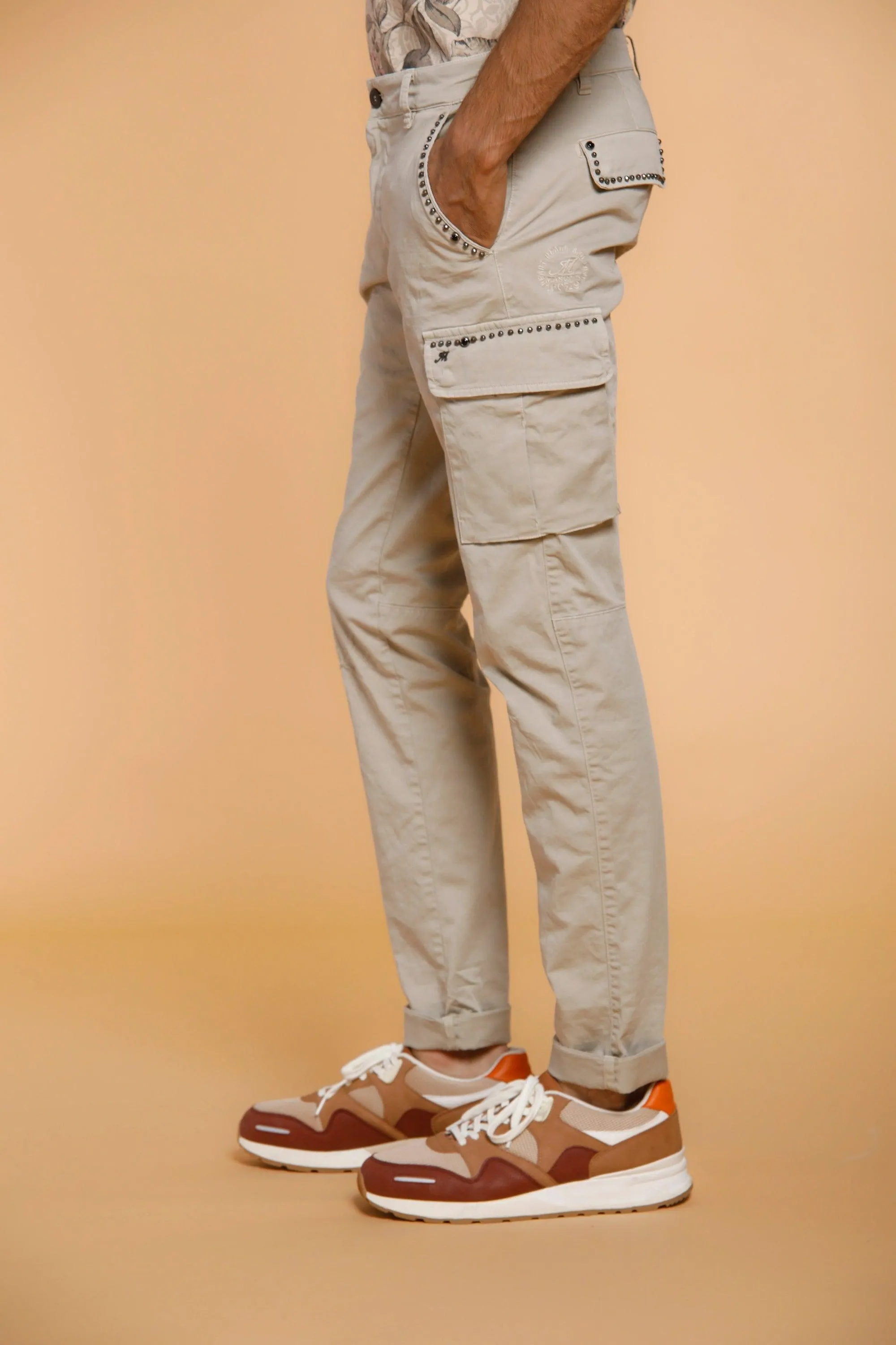 Chile man cargo pants in cotton with studs extra slim sold by Mason's product image thumbnail 2