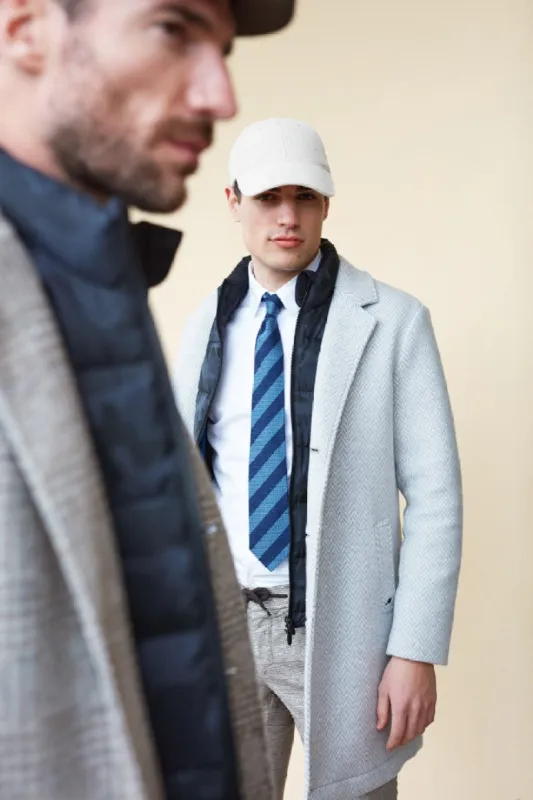 Los Angeles man coat with resca pattern sold by Mason's