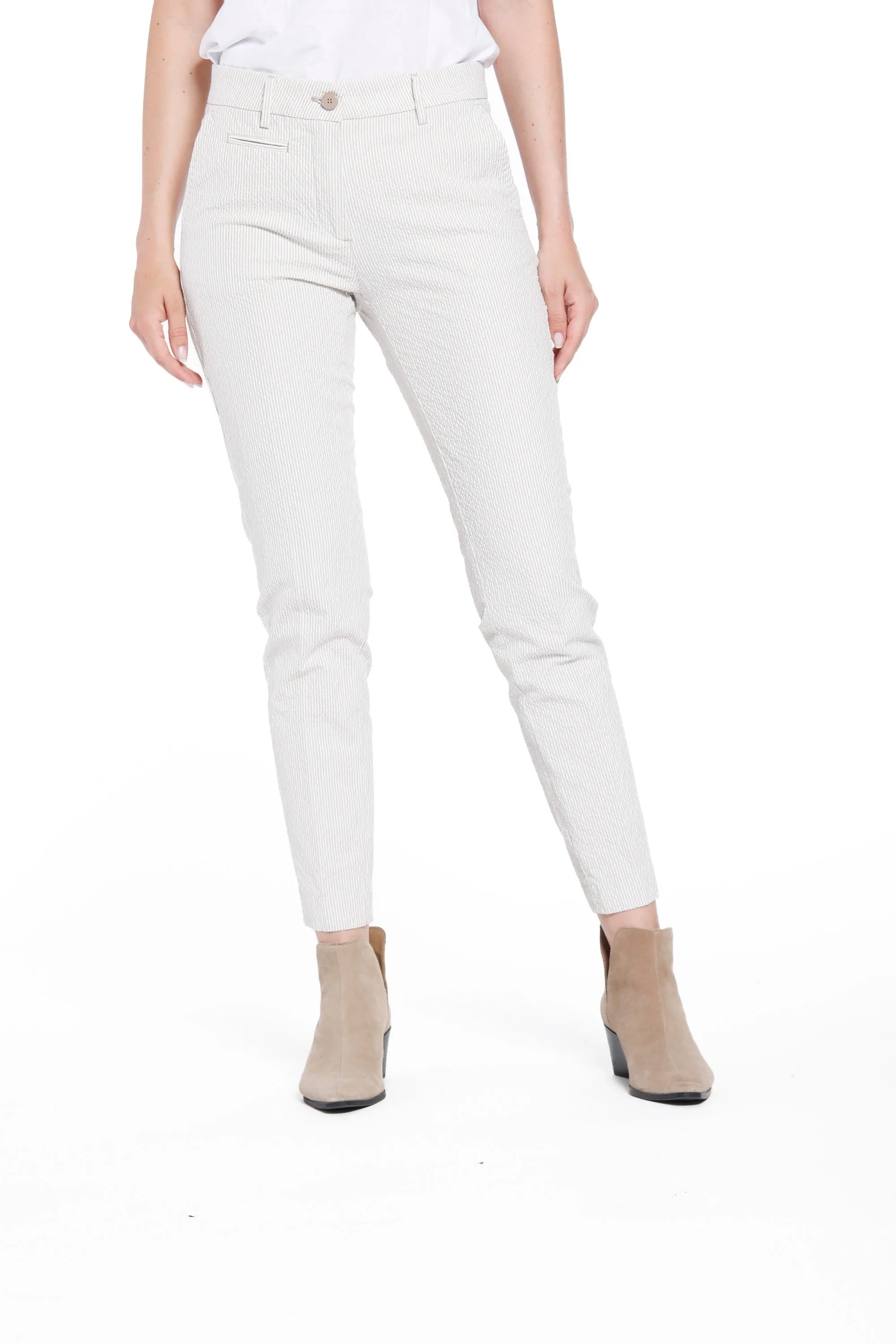 New York Slim woman chino pants in seersucker cotton slim sold by Mason's