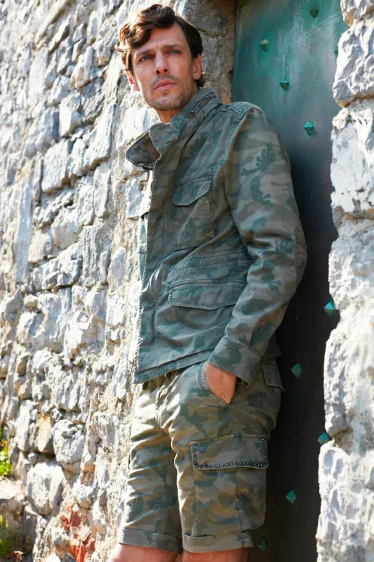 M74 JACKET man field jacket in cotton with camouflage pattern sold by Mason's