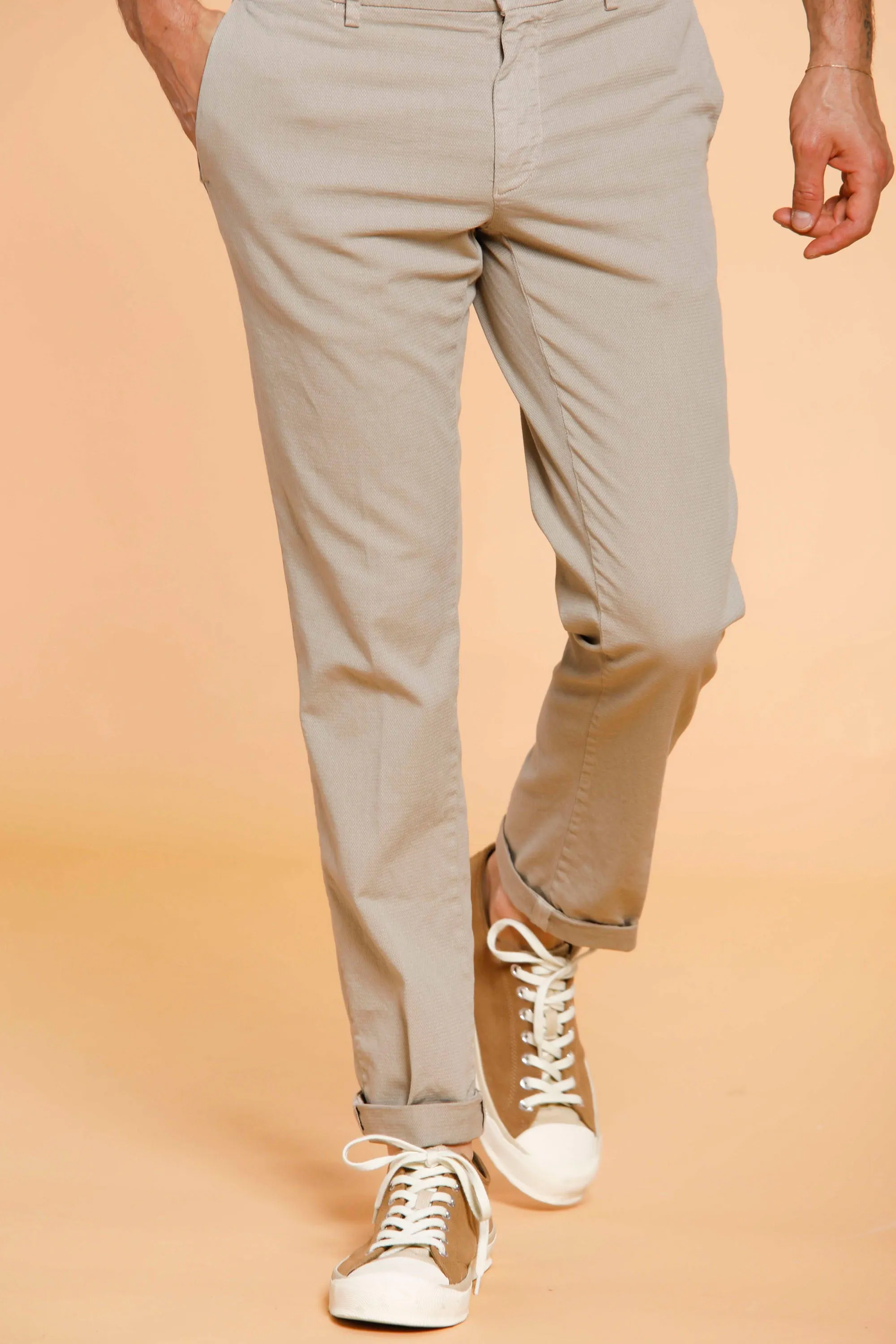 New York man chino pants in cotton jacquard regular sold by Mason's