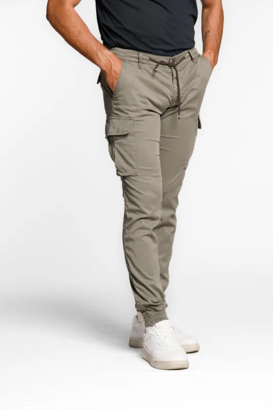 Chile Elax men's cargo pants in twill with coulisse extra slim sold by Mason's