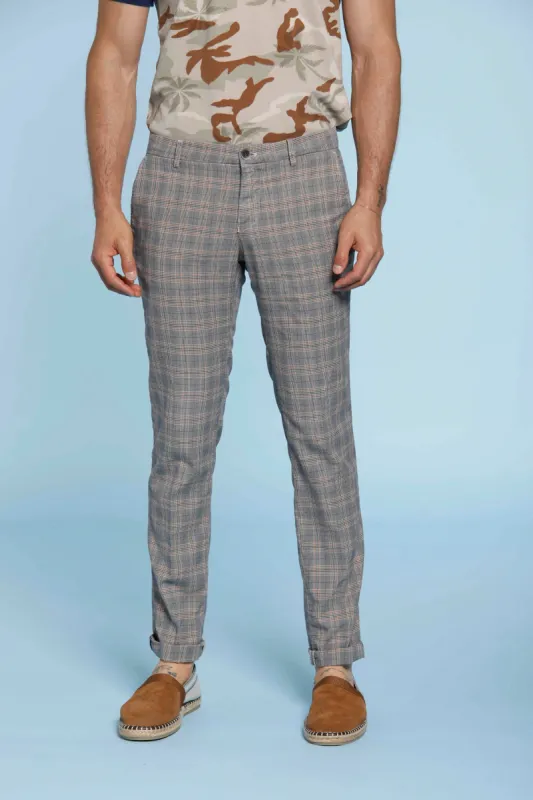 Milano Style man chino pants in tencel and cotton with wales pattern extra slim sold by Mason's