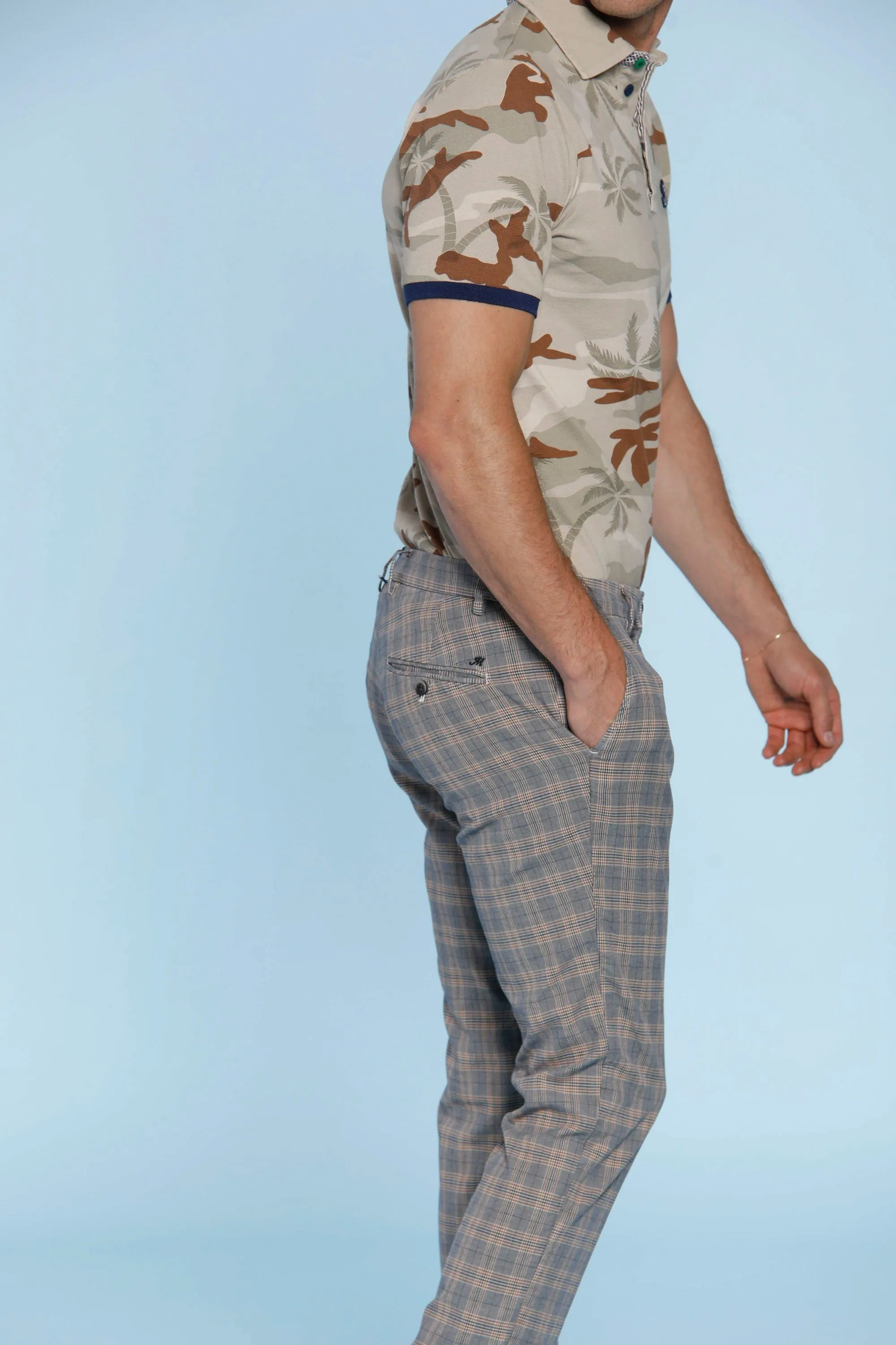 Milano Style man chino pants in tencel and cotton with wales pattern extra slim sold by Mason's product image thumbnail 3