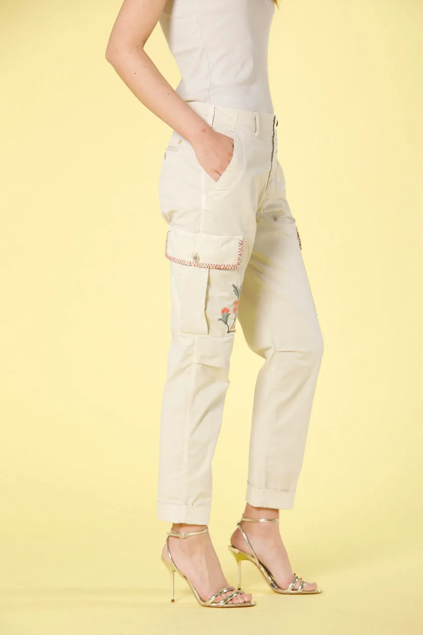 Judy Archivio women's cargo pants in cotton twill with embroidery relaxed sold by Mason's product image thumbnail 5