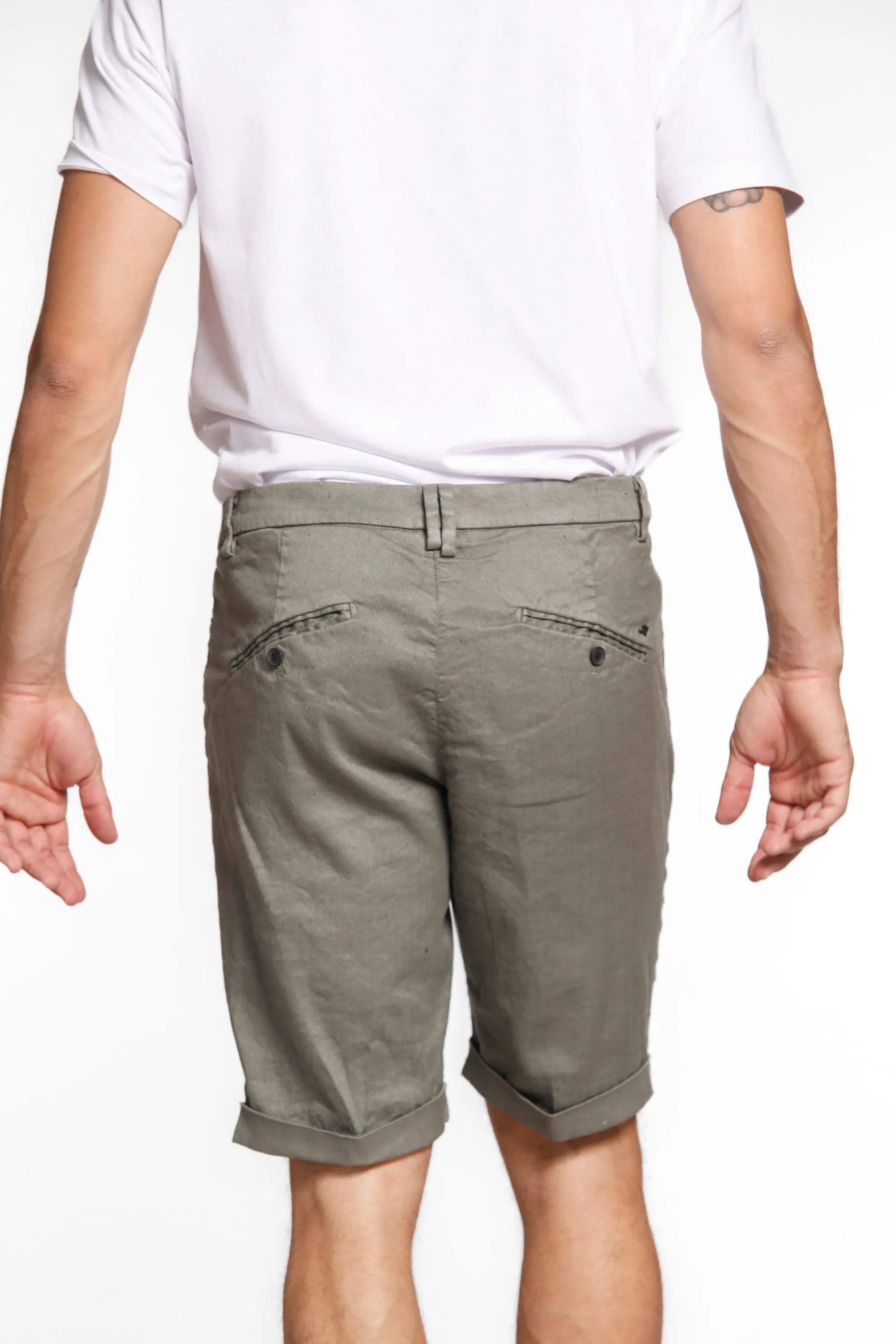 Osaka 1 Pinces man chino bermuda in linen and cotton carrot fit sold by Mason's product image thumbnail 5