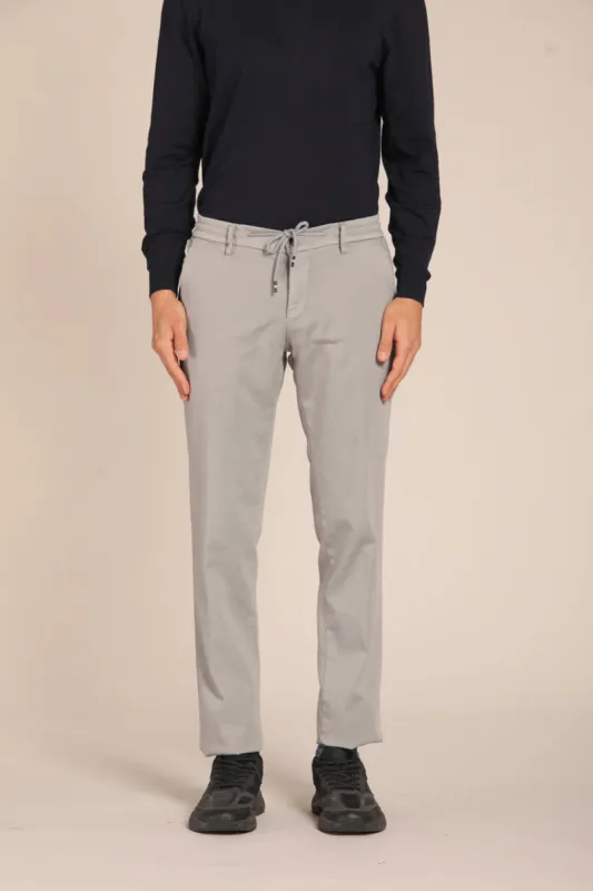 Milano Jogger Travel men's chino pants in jersey active extra slim fit sold by Mason's