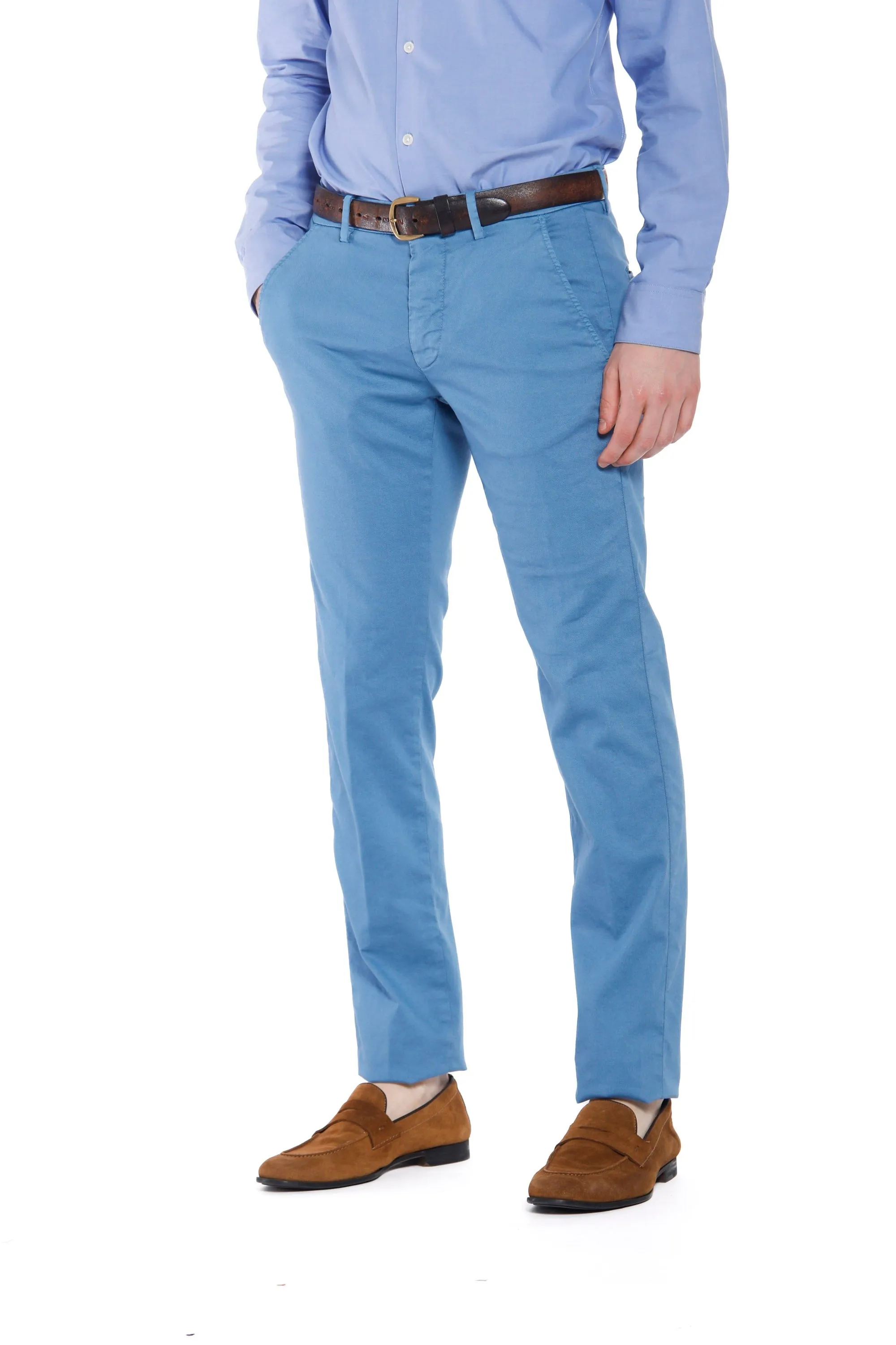 Torino Style man chino pants in cotton and tencel slim sold by Mason's
