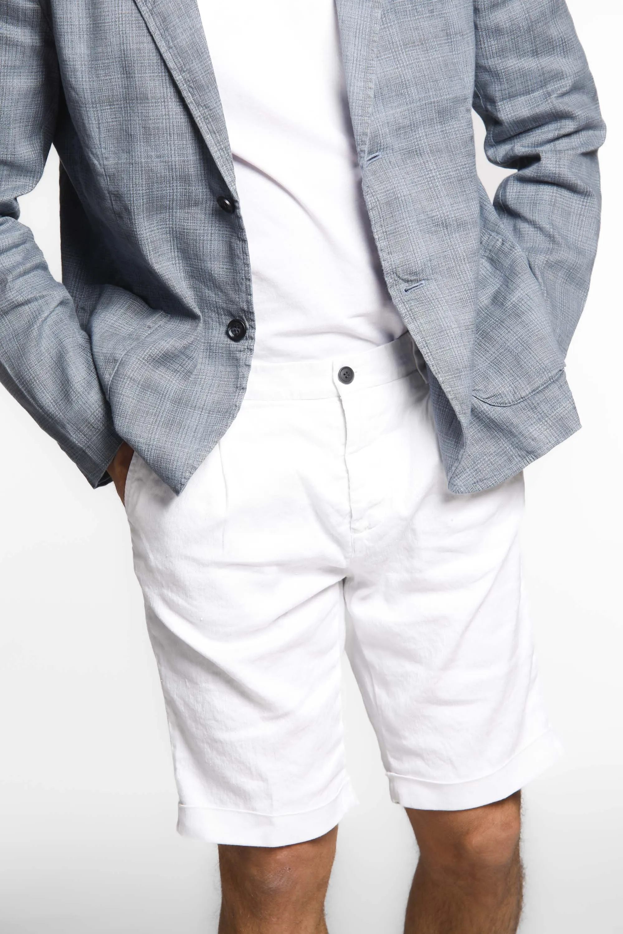 Osaka 1 Pinces man chino bermuda in linen and cotton carrot fit sold by Mason's product image thumbnail 2