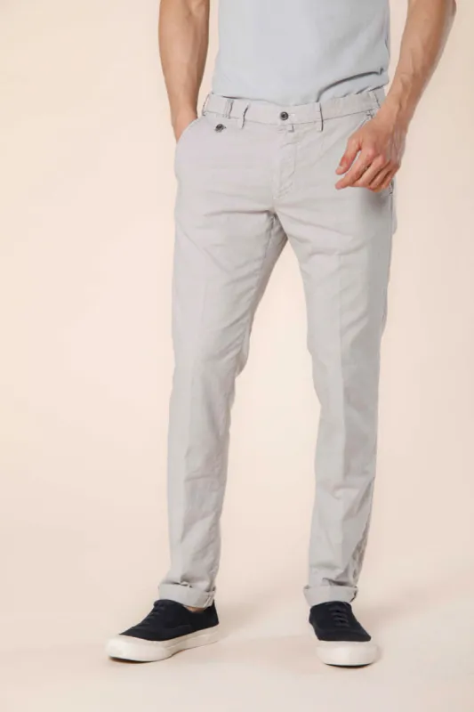 Torino Prestige men's chino pants in cotton and tencel wales pattern slim made by Mason's