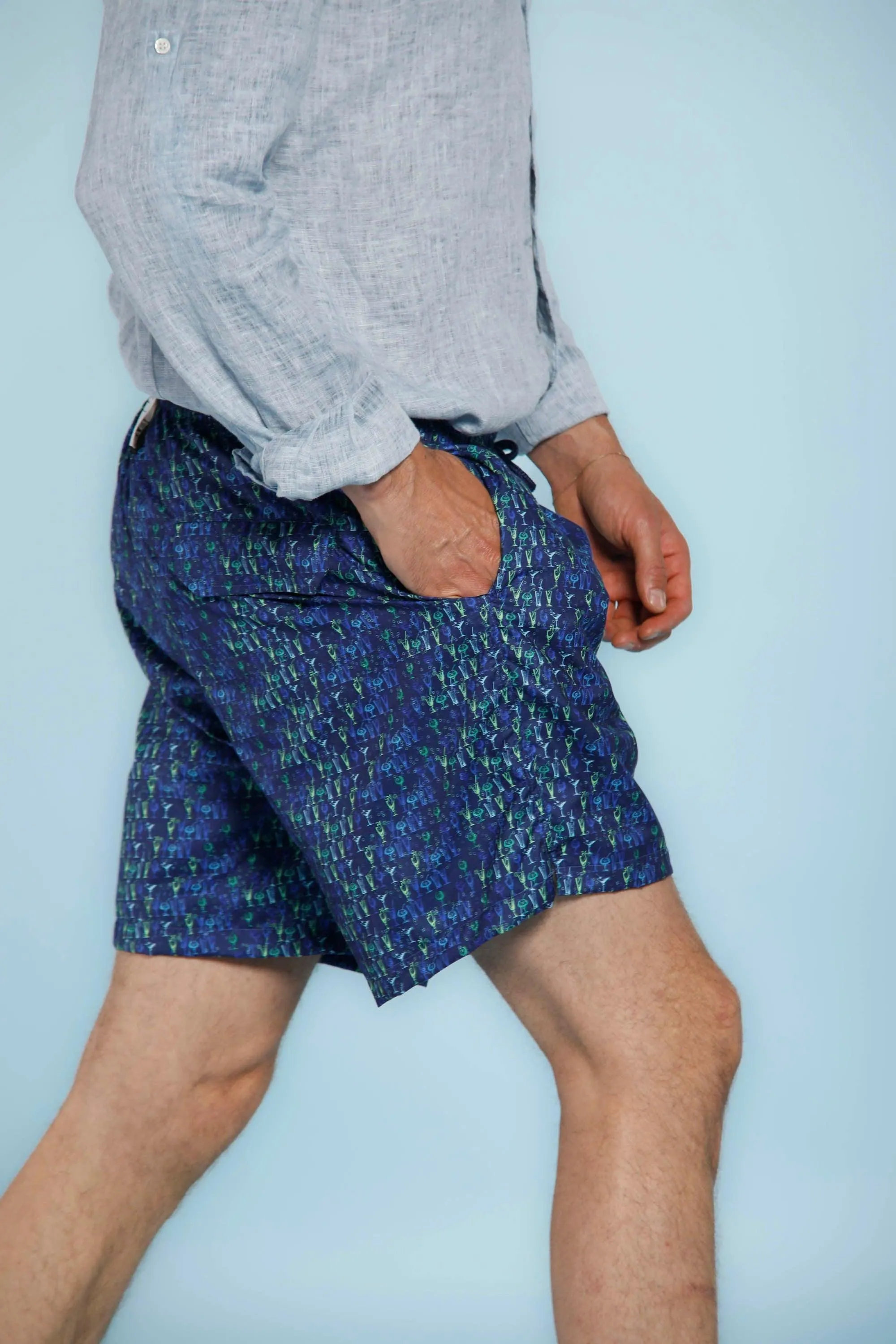 Versilia Beach Chinos man swimming trunks with micro pattern in polyester sold by Mason's product image thumbnail 3