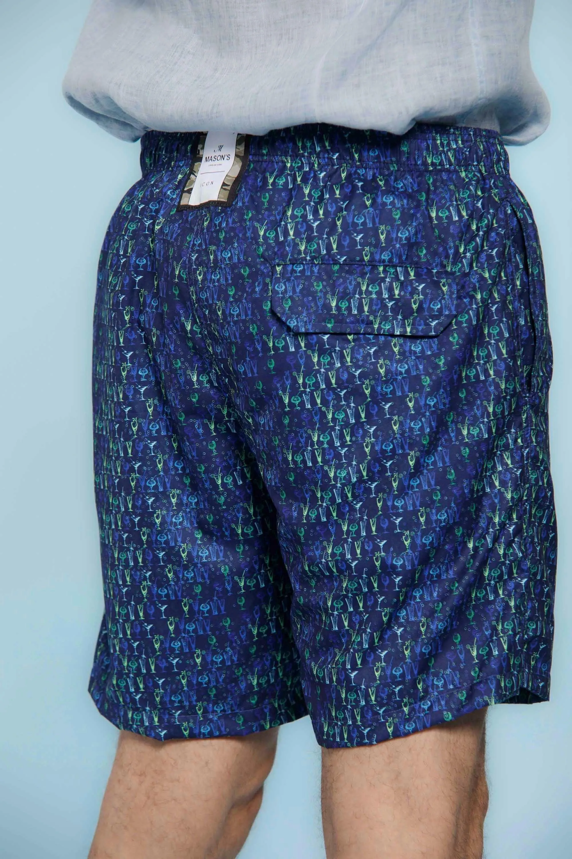 Versilia Beach Chinos man swimming trunks with micro pattern in polyester sold by Mason's product image thumbnail 4