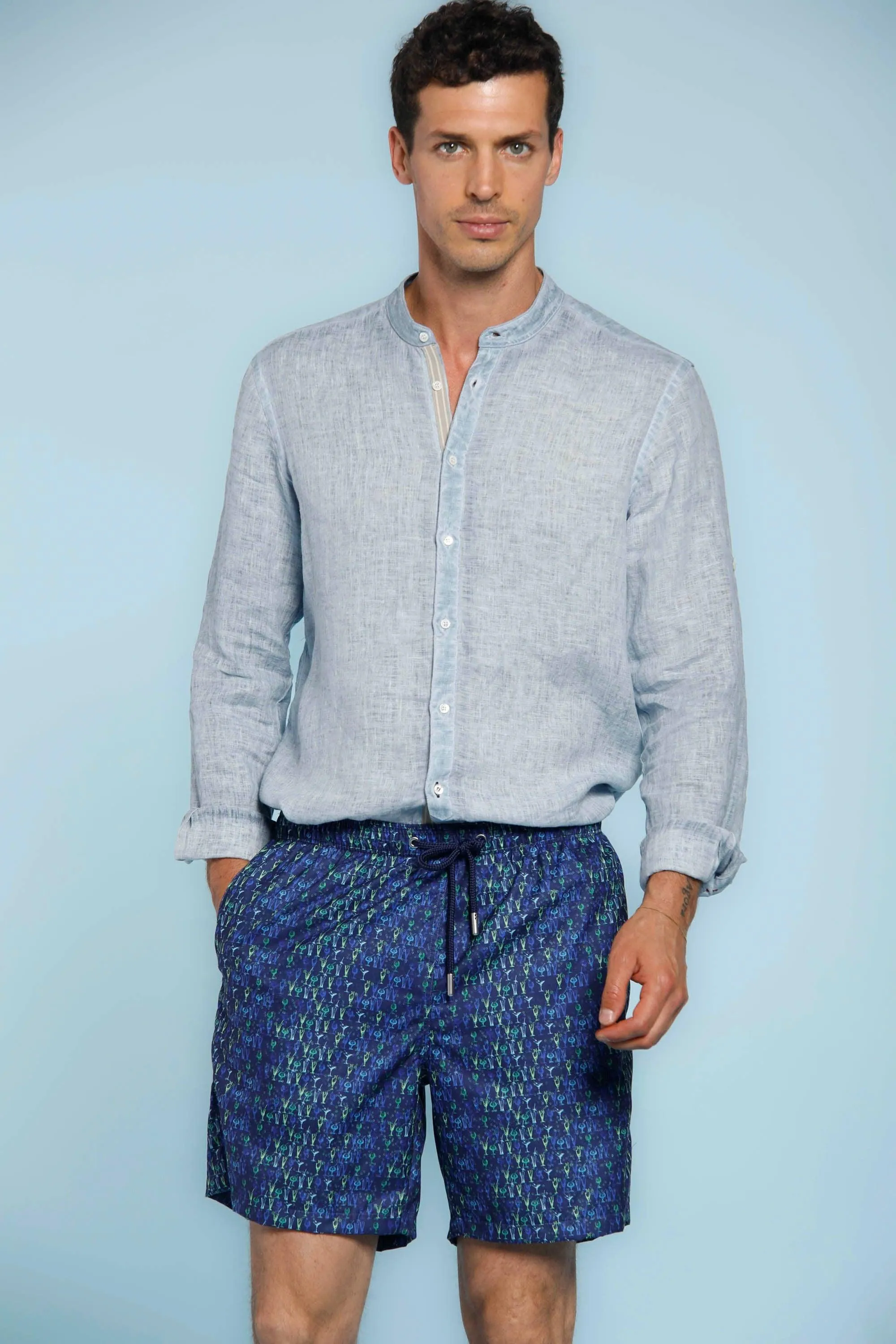 Versilia Beach Chinos man swimming trunks with micro pattern in polyester sold by Mason's product image thumbnail 2
