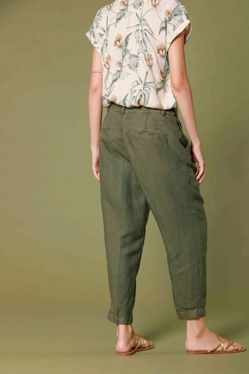 Linda Summer women's chino jogger pants in tencel and linen mat fabric relaxed sold by Mason's product image thumbnail 4