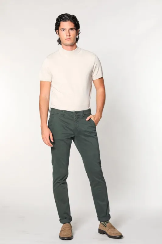 Torino Style man gabardine and cotton modal stretch chino pants slim sold by Mason's