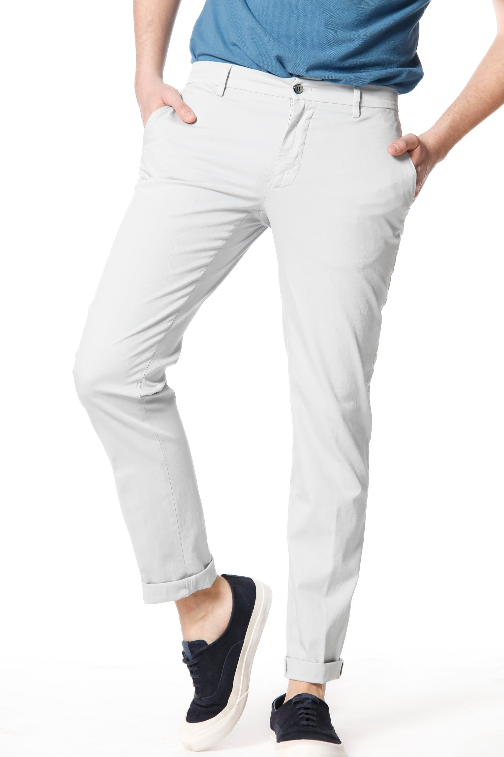 New York man chino pants in stretch satin regular ① sold by Mason's