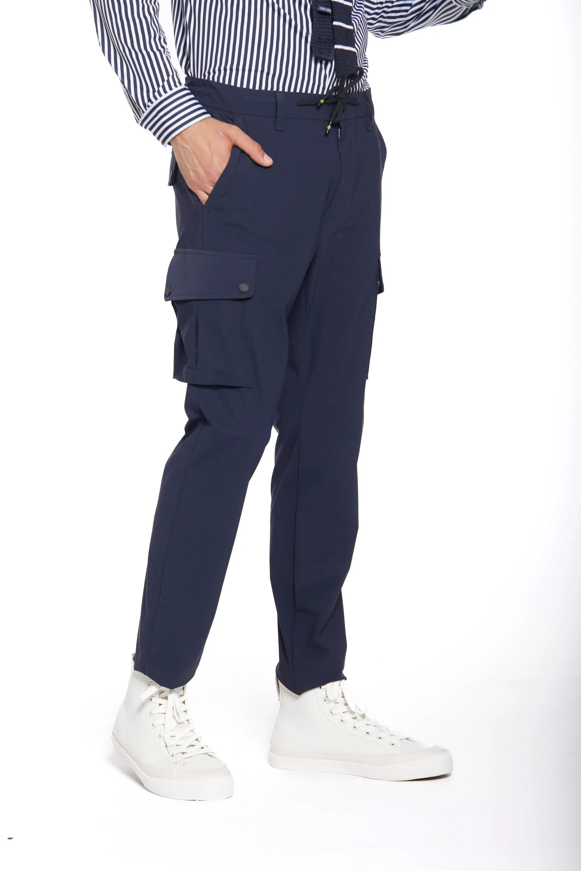 Chile Athleisure man cargo pants in super technical jersey carrot fit sold by Mason's product image thumbnail 3