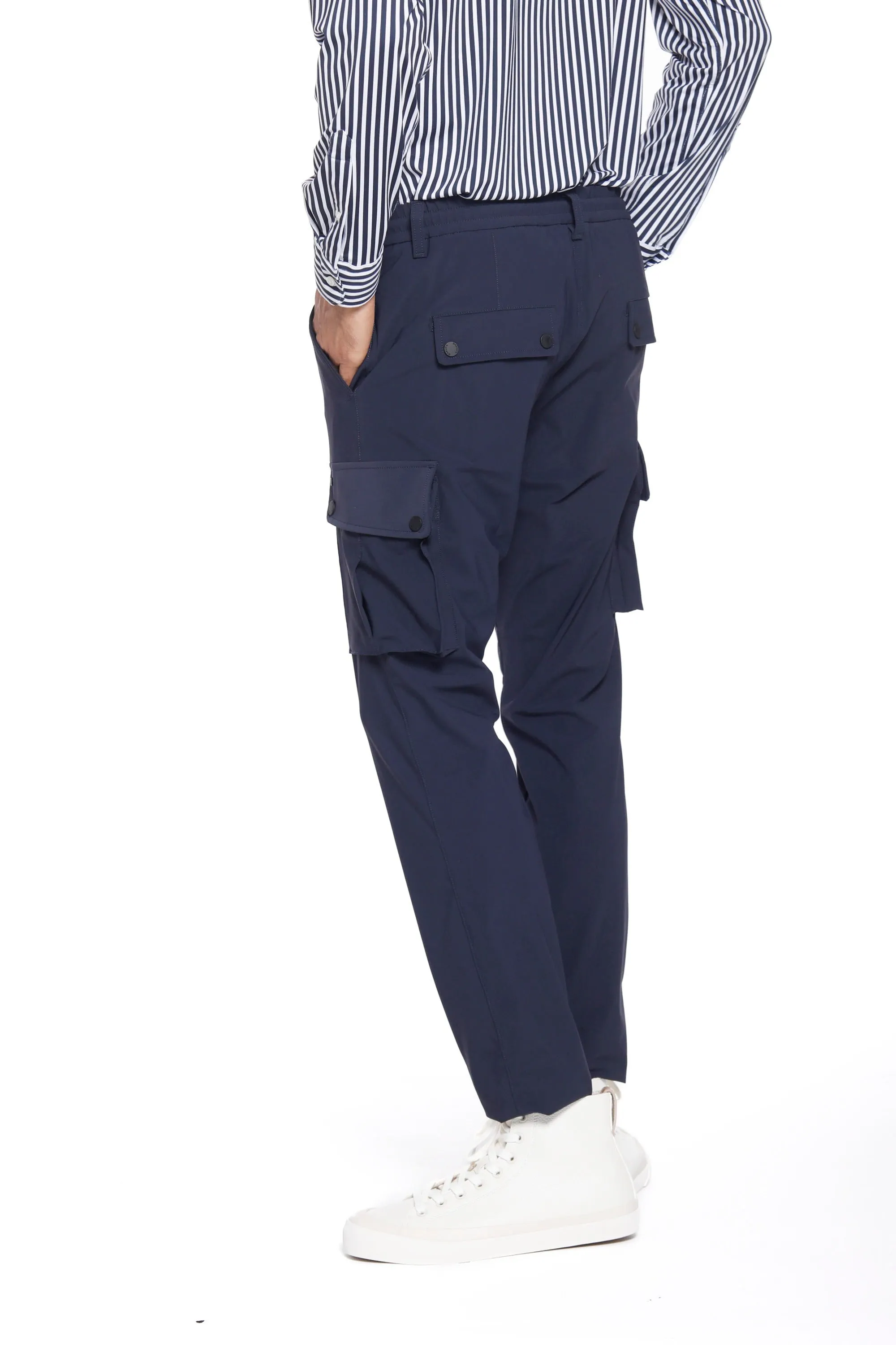 Chile Athleisure man cargo pants in super technical jersey carrot fit sold by Mason's product image thumbnail 5