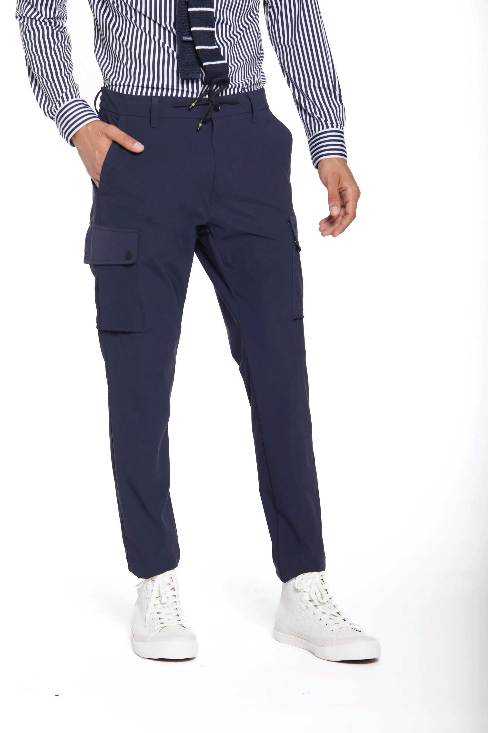 Chile Athleisure man cargo pants in super technical jersey carrot fit sold by Mason's product image thumbnail 4