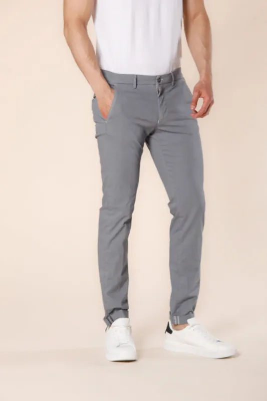Torino Style men's chino pants in cotton and tencel with microstripes print slim sold by Mason's