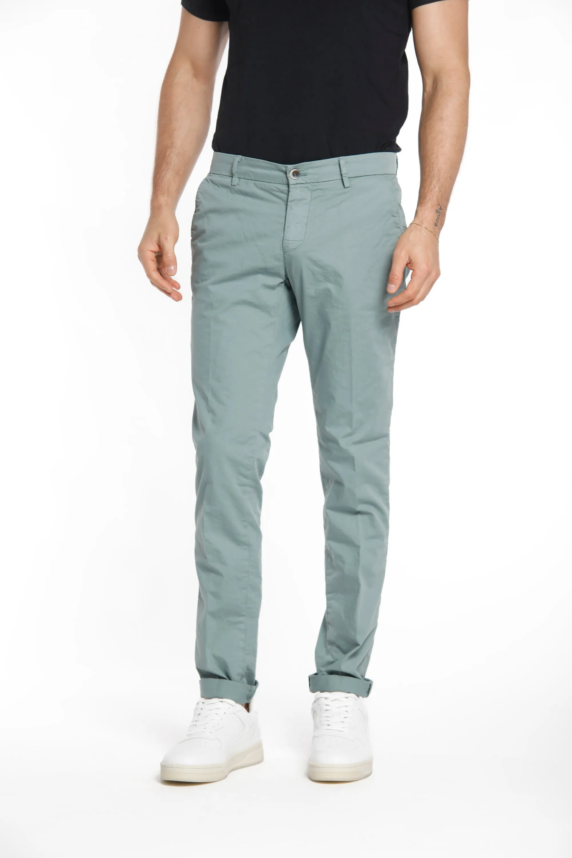 Milano Style man chino pants in stretch gabardine extra slim ① sold by Mason's