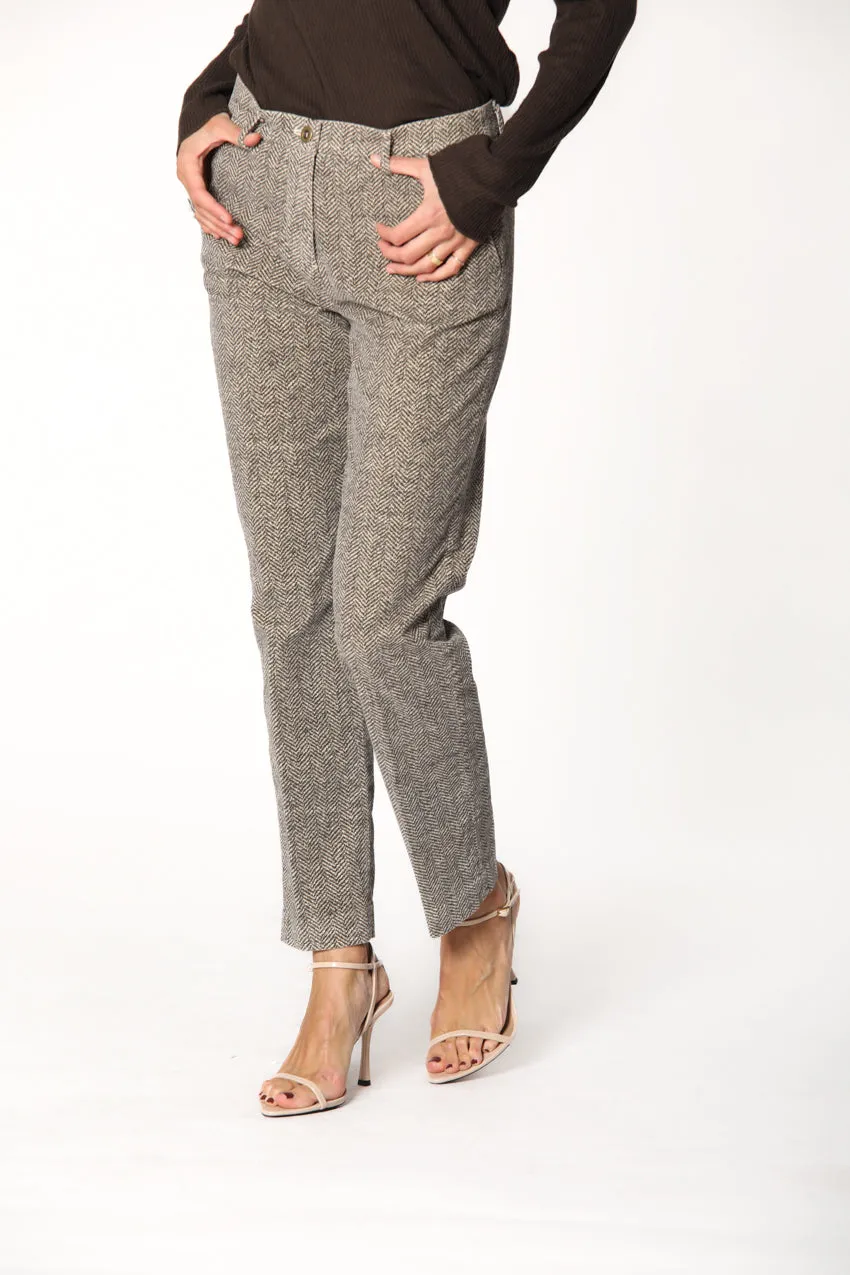 New York woman chino pants in smooth velvet resca pattern regular sold by Mason's