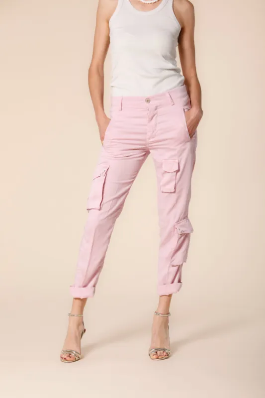 Asia Snake women's cargo pants in tencel with studs relaxed sold by Mason's