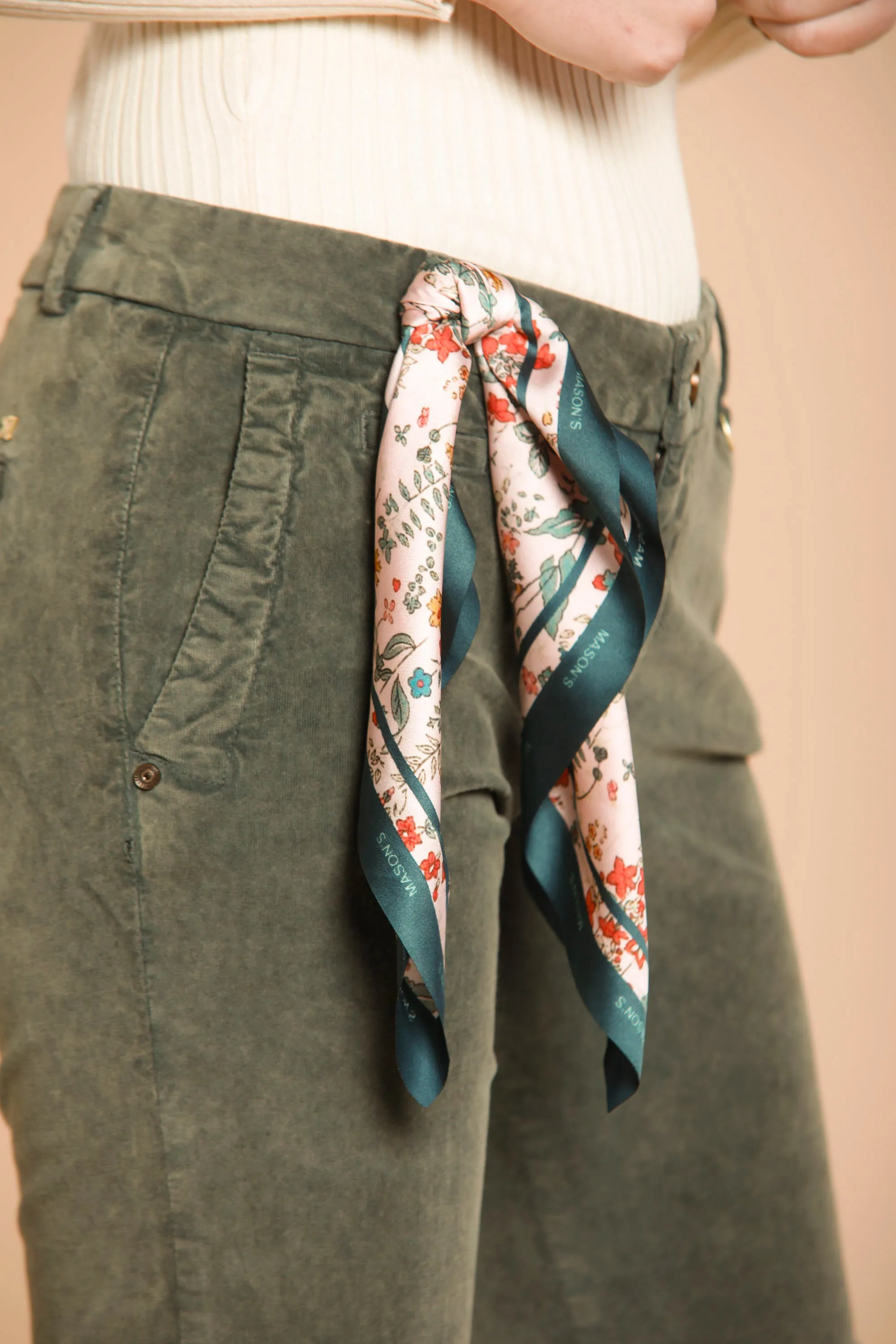 Jaqueline Archivio woman velvet milleraies chino pants curvy sold by Mason's product image thumbnail 2