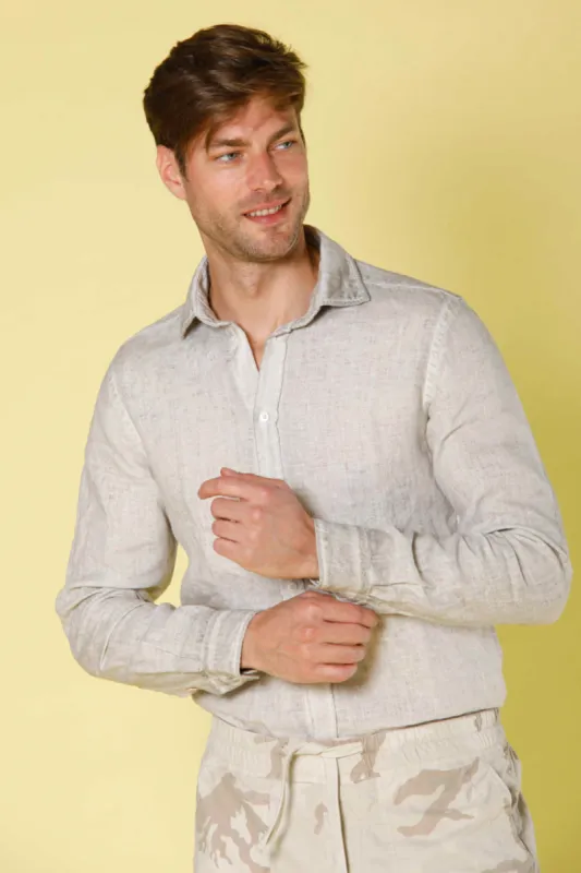Torino men's long sleeve shirt linen regular fit sold by Mason's
