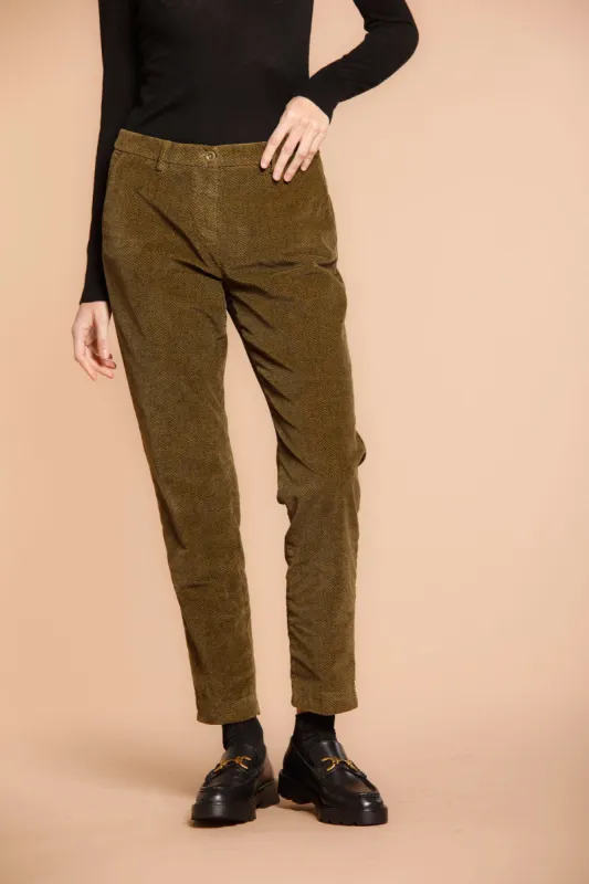 New York woman chino pants in smooth velvet resca pattern regular sold by Mason's