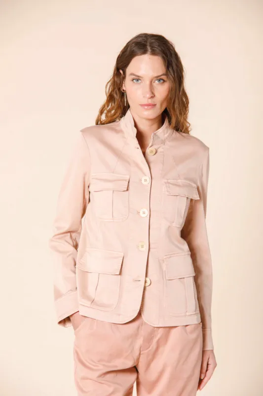 Karen woman's field jacket in stretch sweat sold by Mason's
