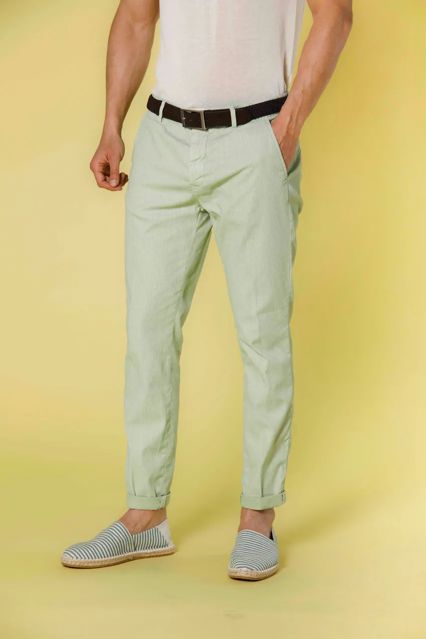 Osaka Style men's chino pants in cotton with microfantasy carrot fit sold by Mason's
