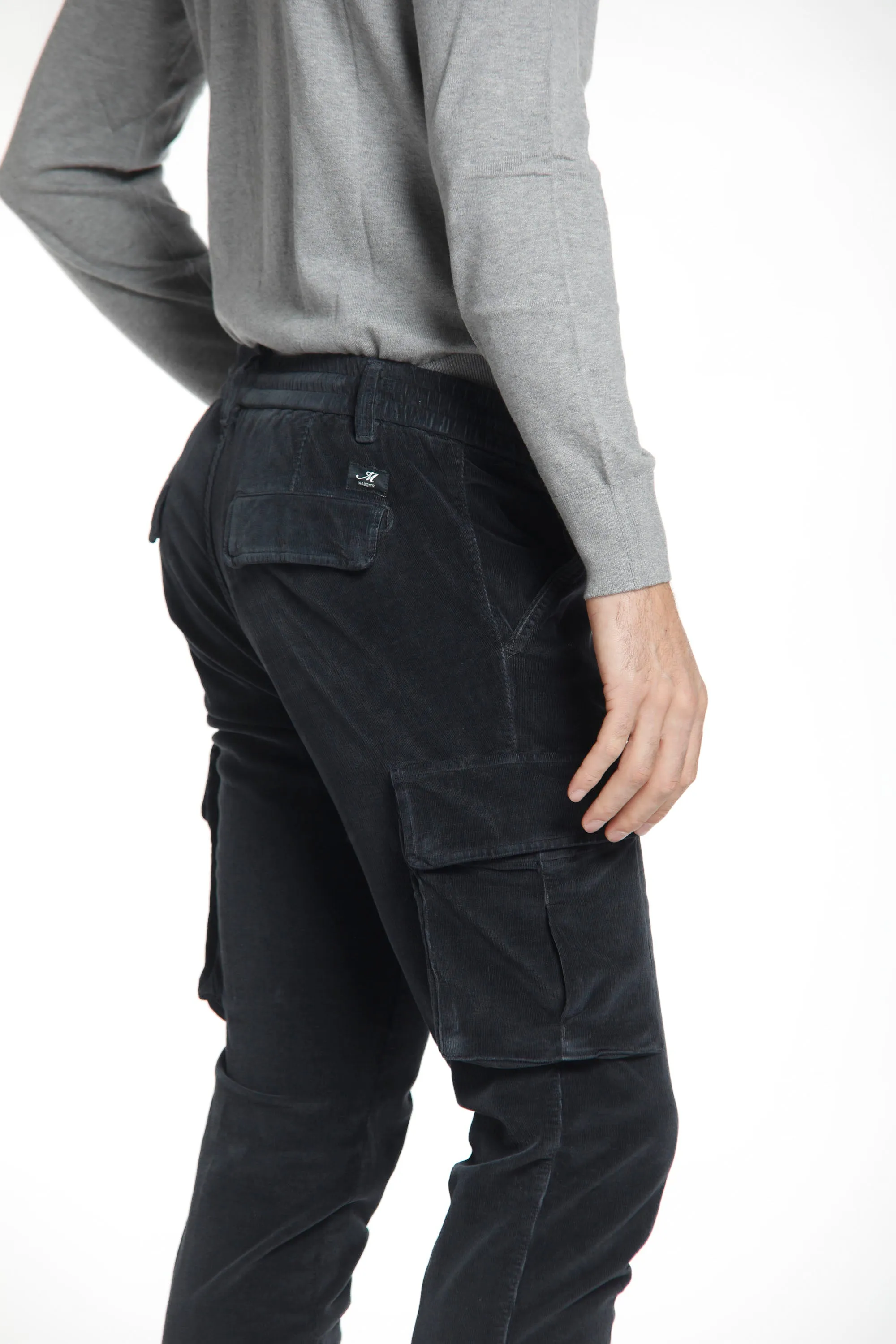 Chile Jogger man cargo pant in 1500 striped velvet extra slim sold by Mason's product image thumbnail 4