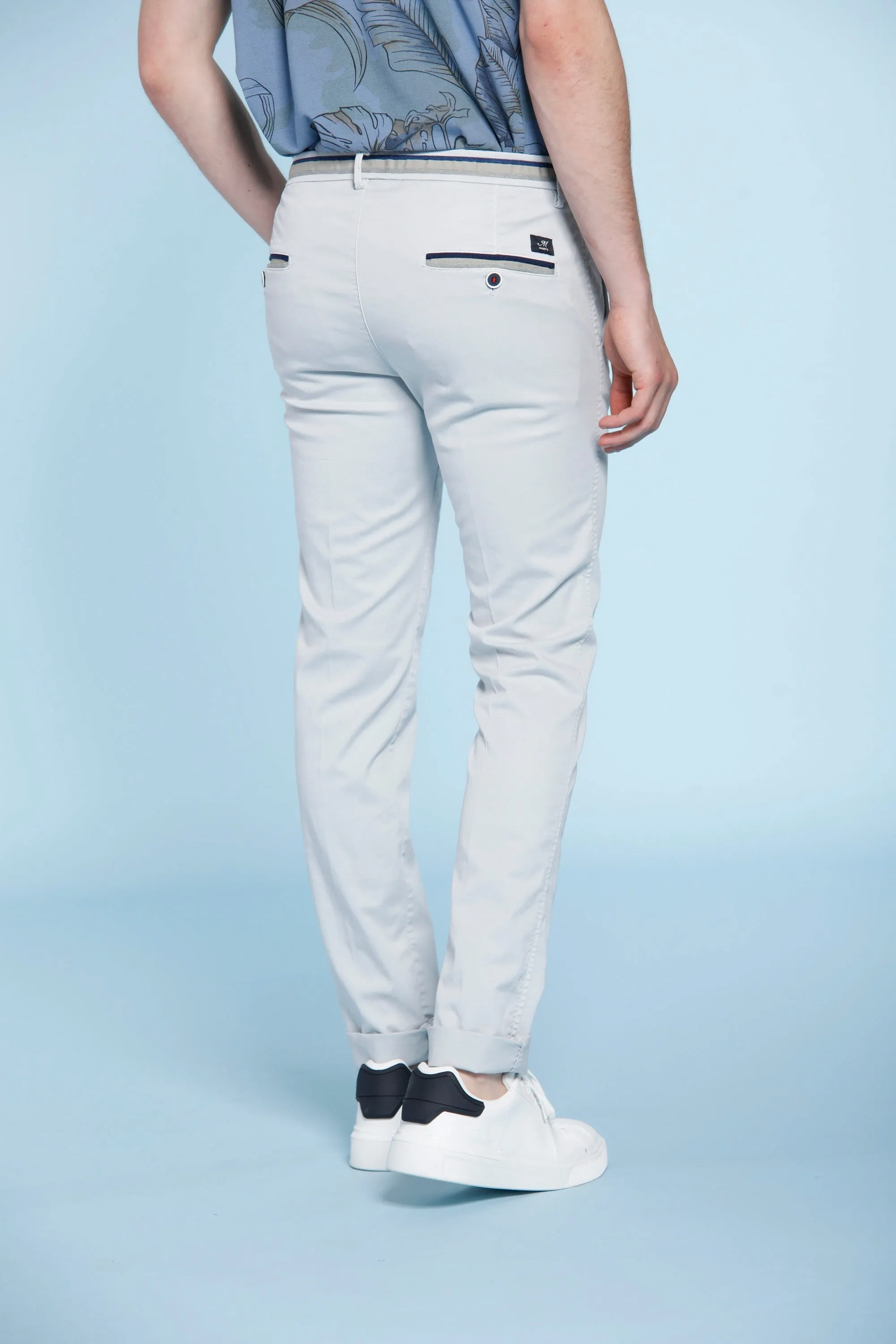 Torino Summer man chino pants in cotton with ribbon on belt slim sold by Mason's product image thumbnail 3