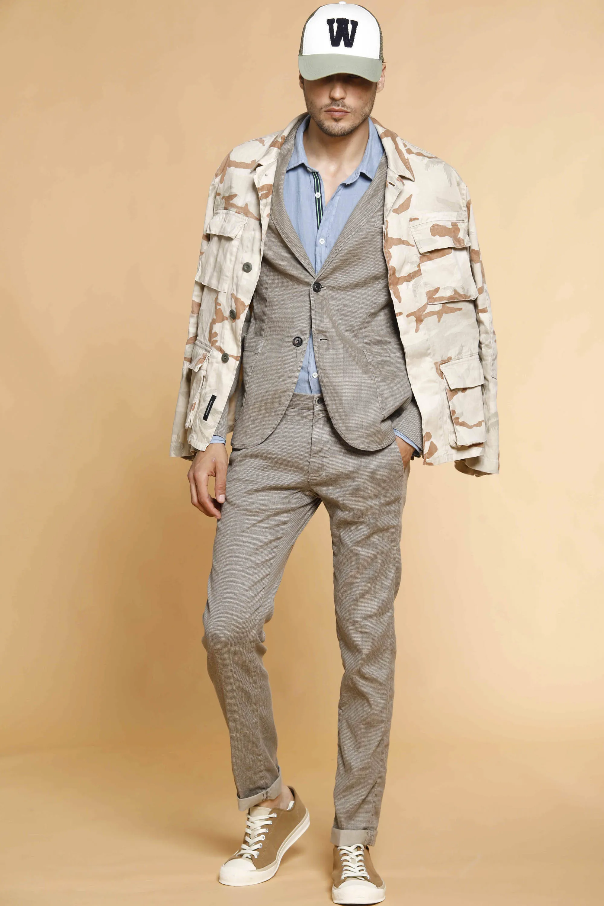 Da Vinci Safari man blazer in linen and cotton with micro pattern sold by Mason's product image thumbnail 2