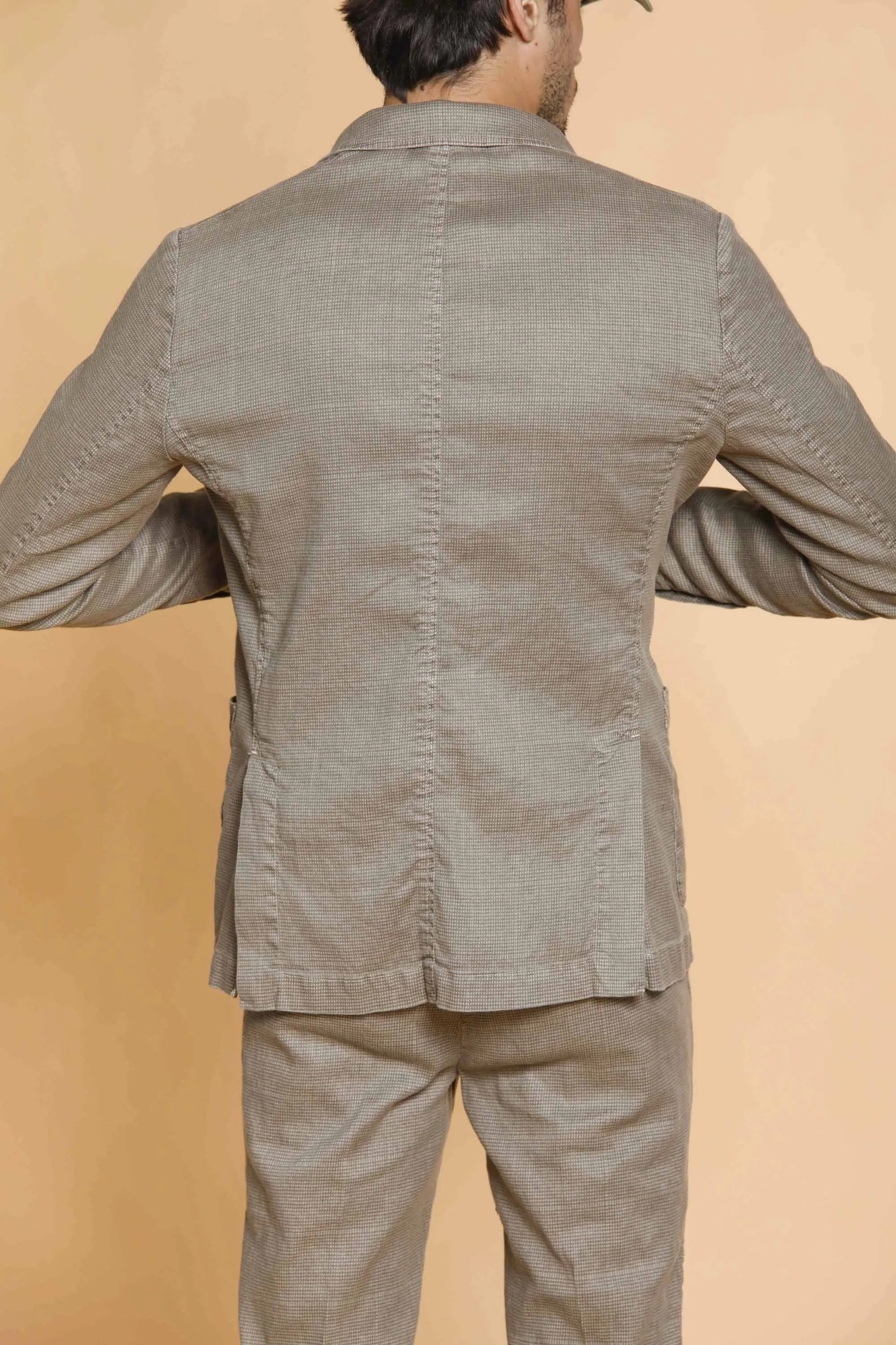 Da Vinci Safari man blazer in linen and cotton with micro pattern sold by Mason's product image thumbnail 5