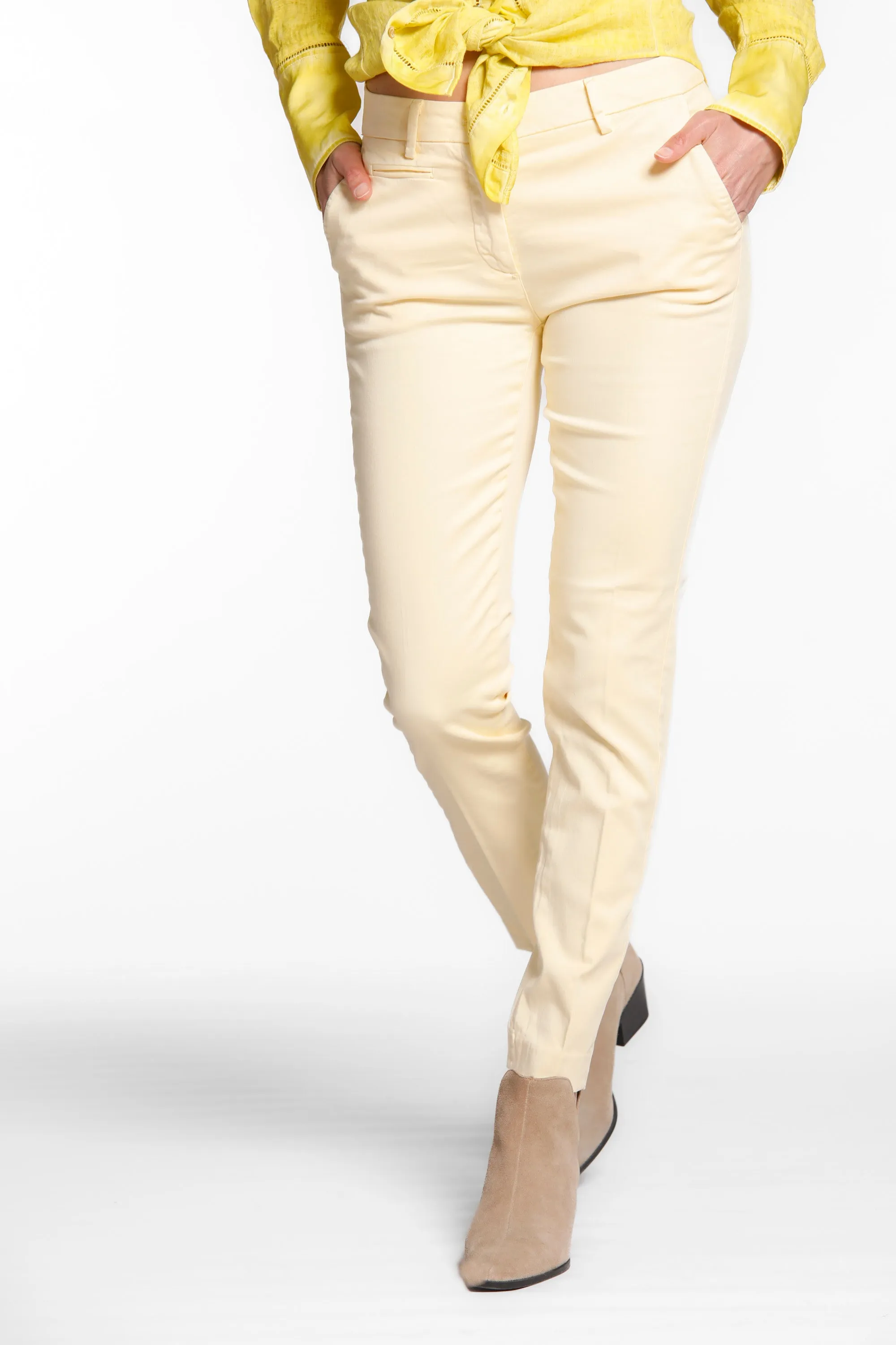 New York Slim woman chino pants in stretch satin icon washes slim sold by Mason's