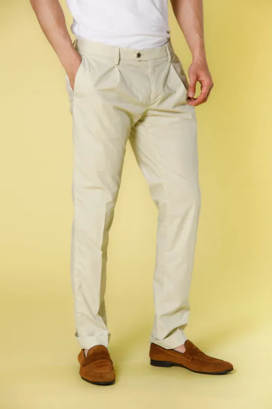 Genova Style men's chino pants in parachute canvas tencel and cotton regular sold by Mason's