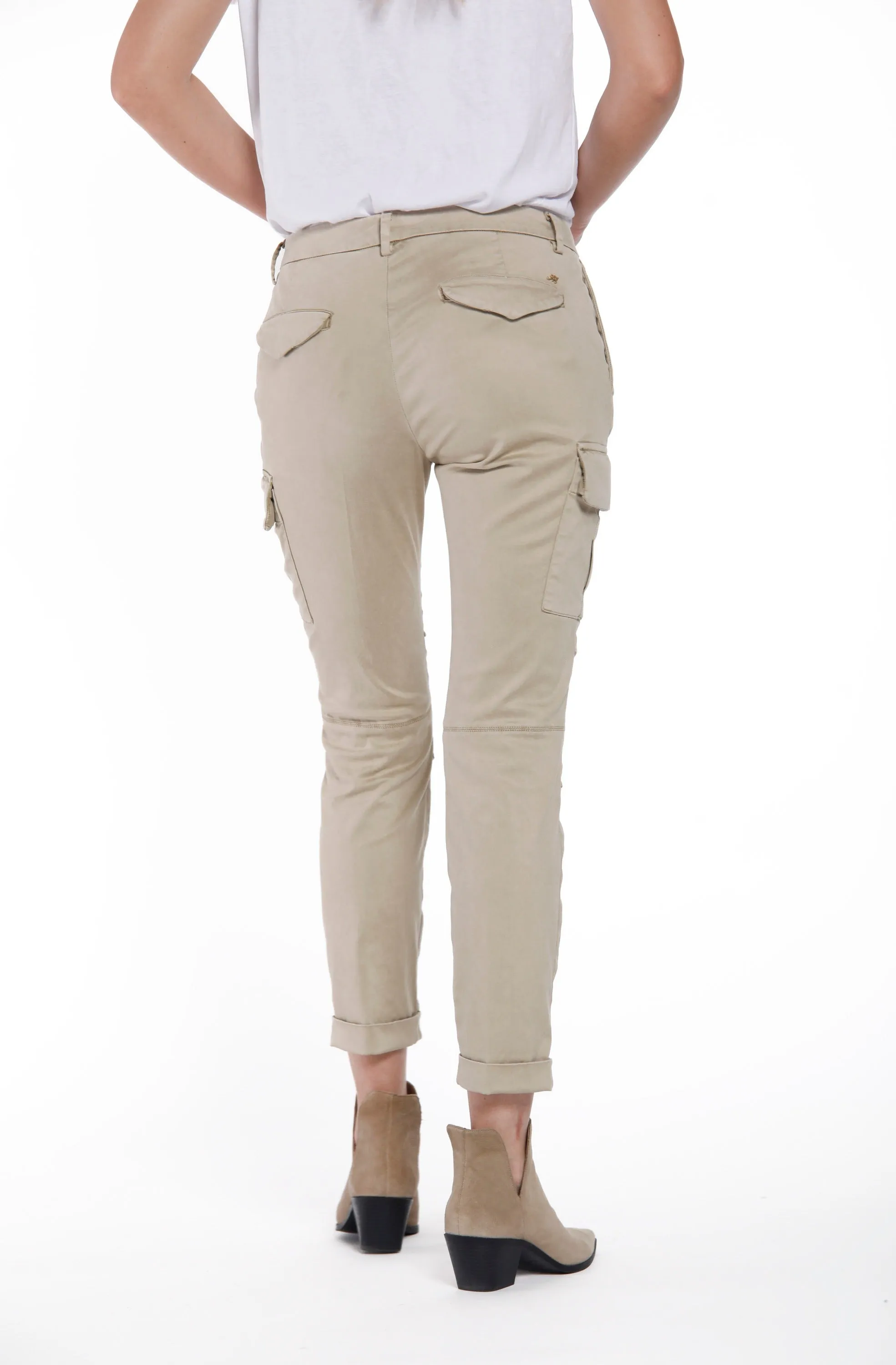 Chile City woman cargo pants in stretch satin icon washes curvy sold by Mason's product image thumbnail 5